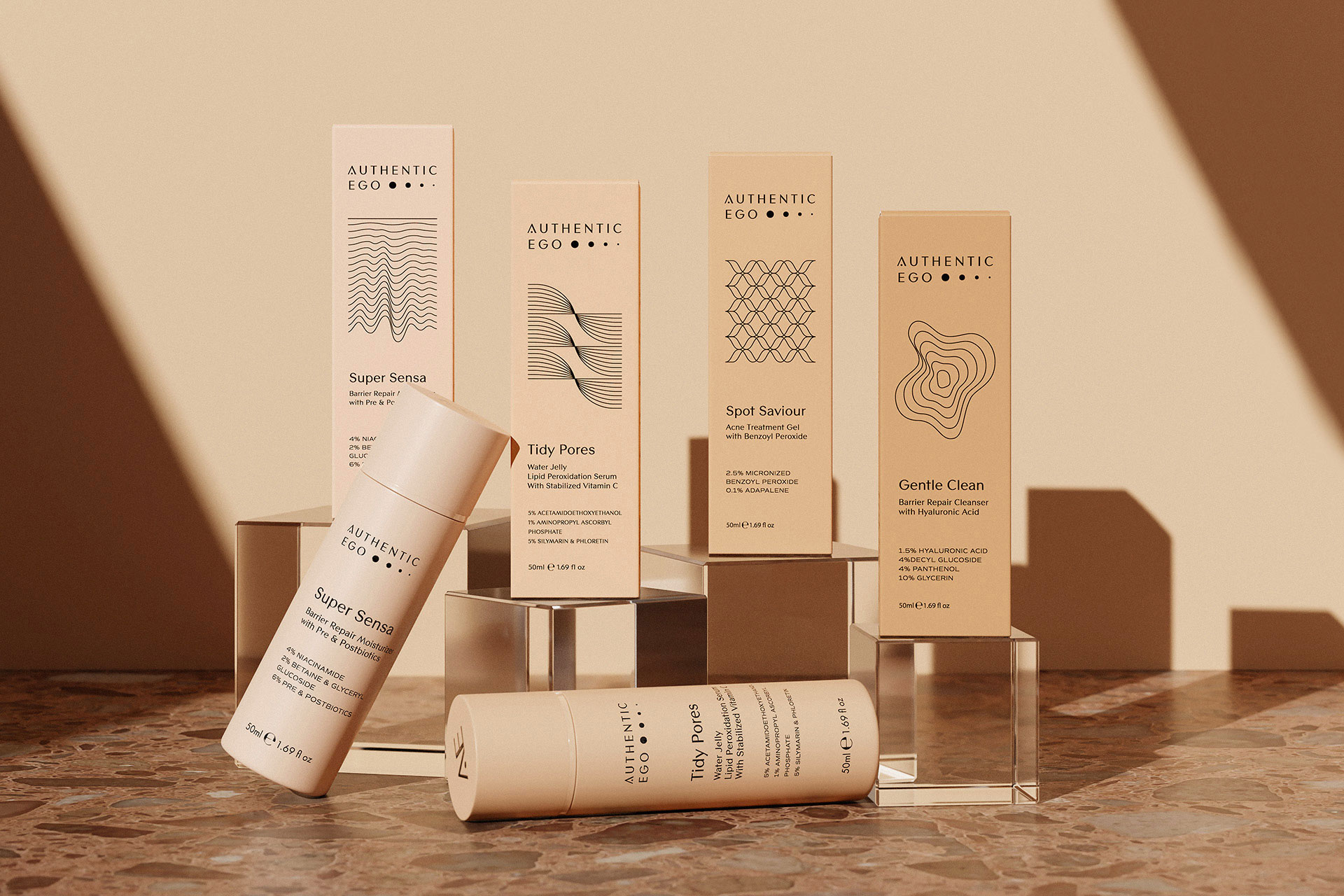 Necula Creative Creates Visual Identity and Packaging Design for Authentic Ego, Skincare That Fights Fundal Acne