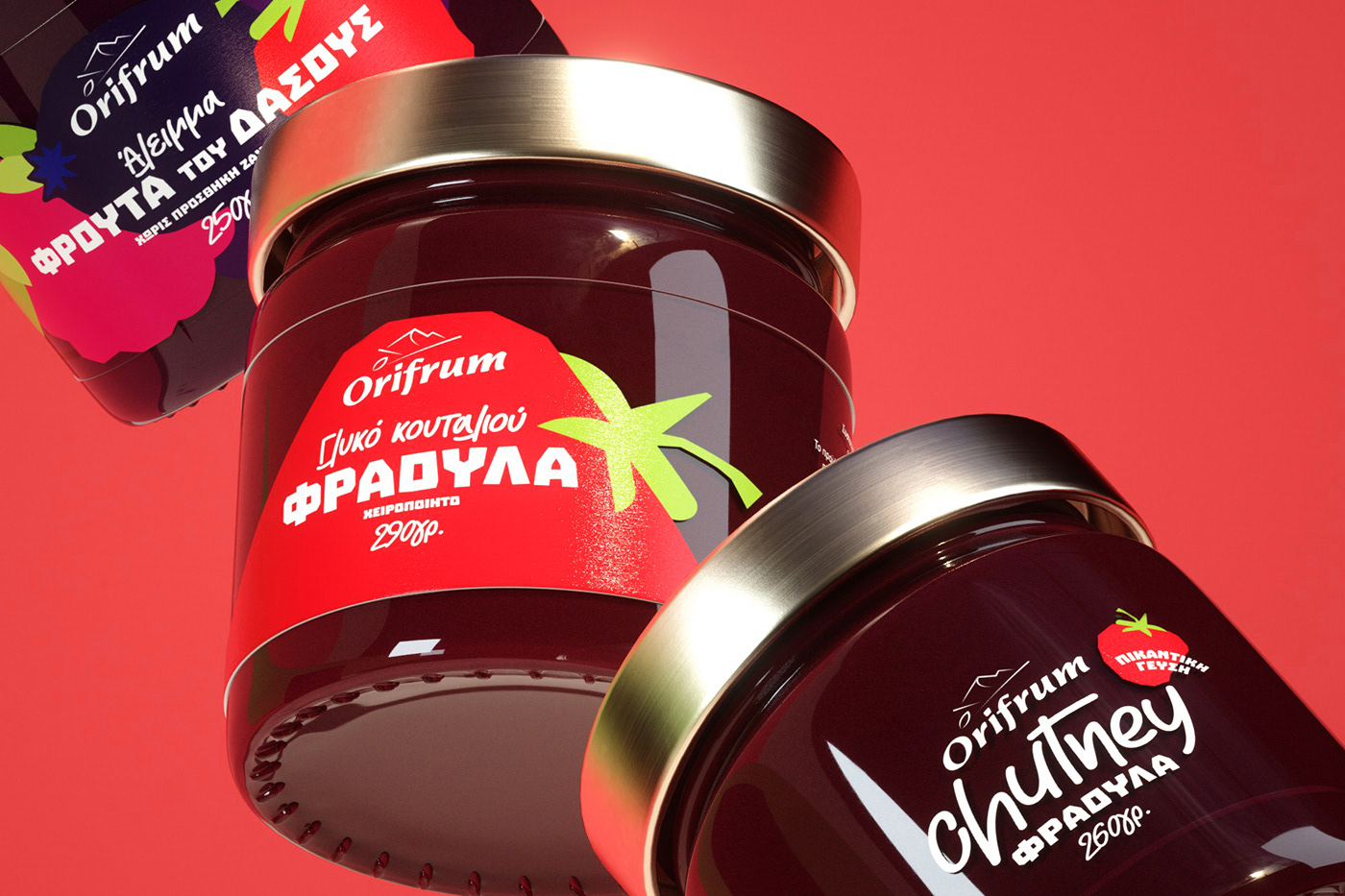 iFrame Design Studio Creates Orifrum Greek Natural Fruit Jam Packaging Design