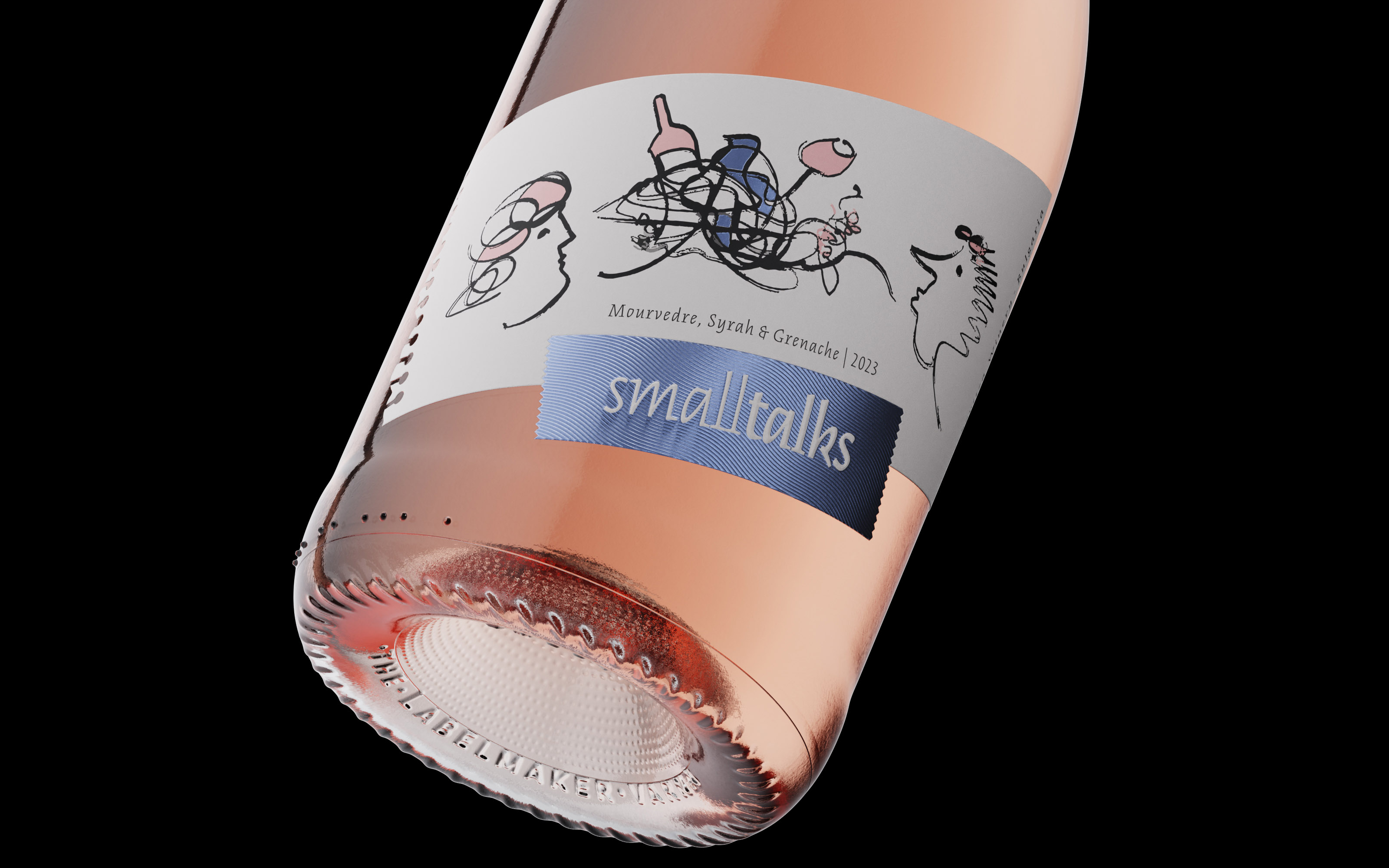 Smalltalks Rosé Artistic Wine Label Design by the Labelmaker