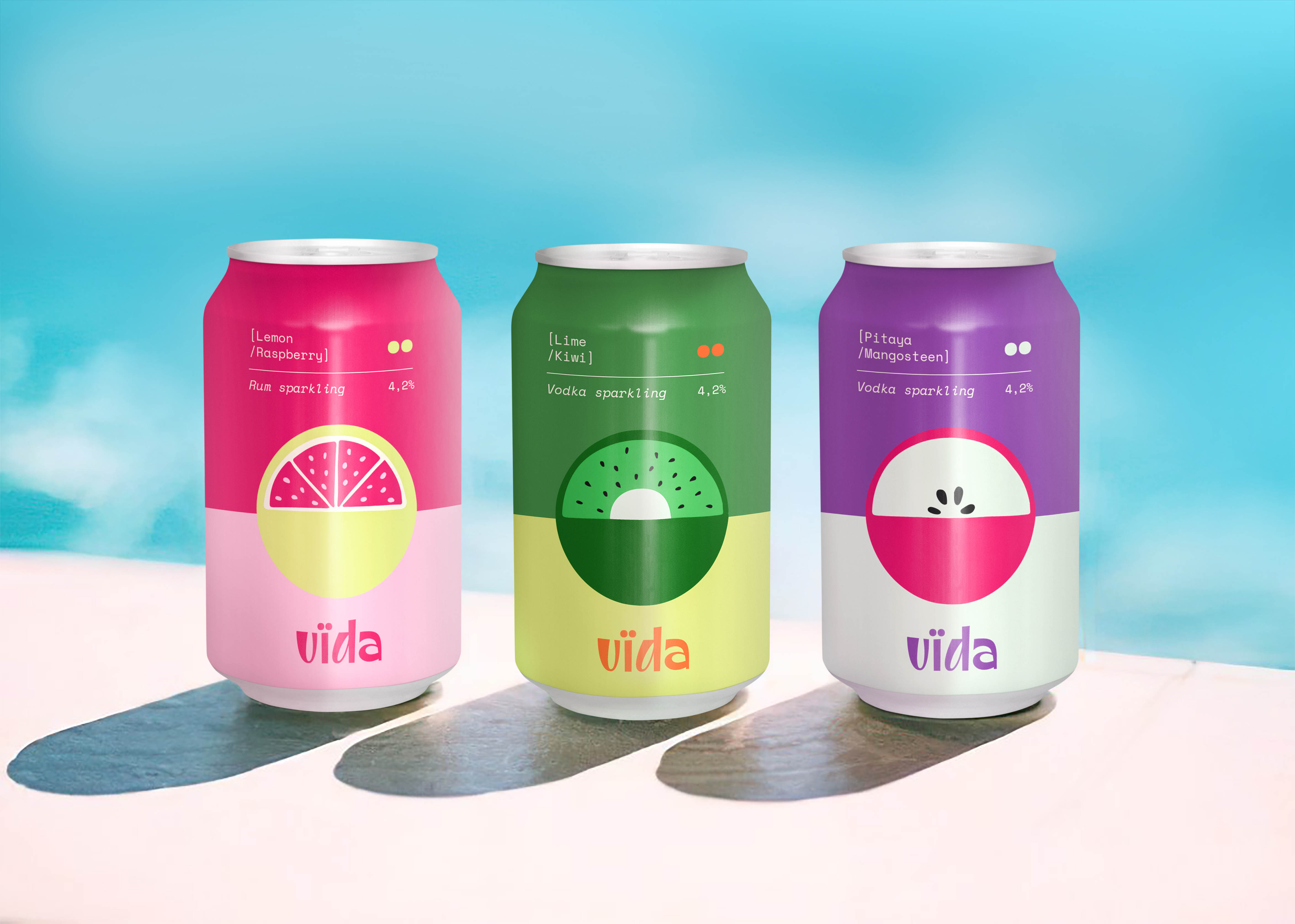 Student Concept Vida, Pura Vida Cocktail Brand Identity and Packaging Design by Vy Phuong
