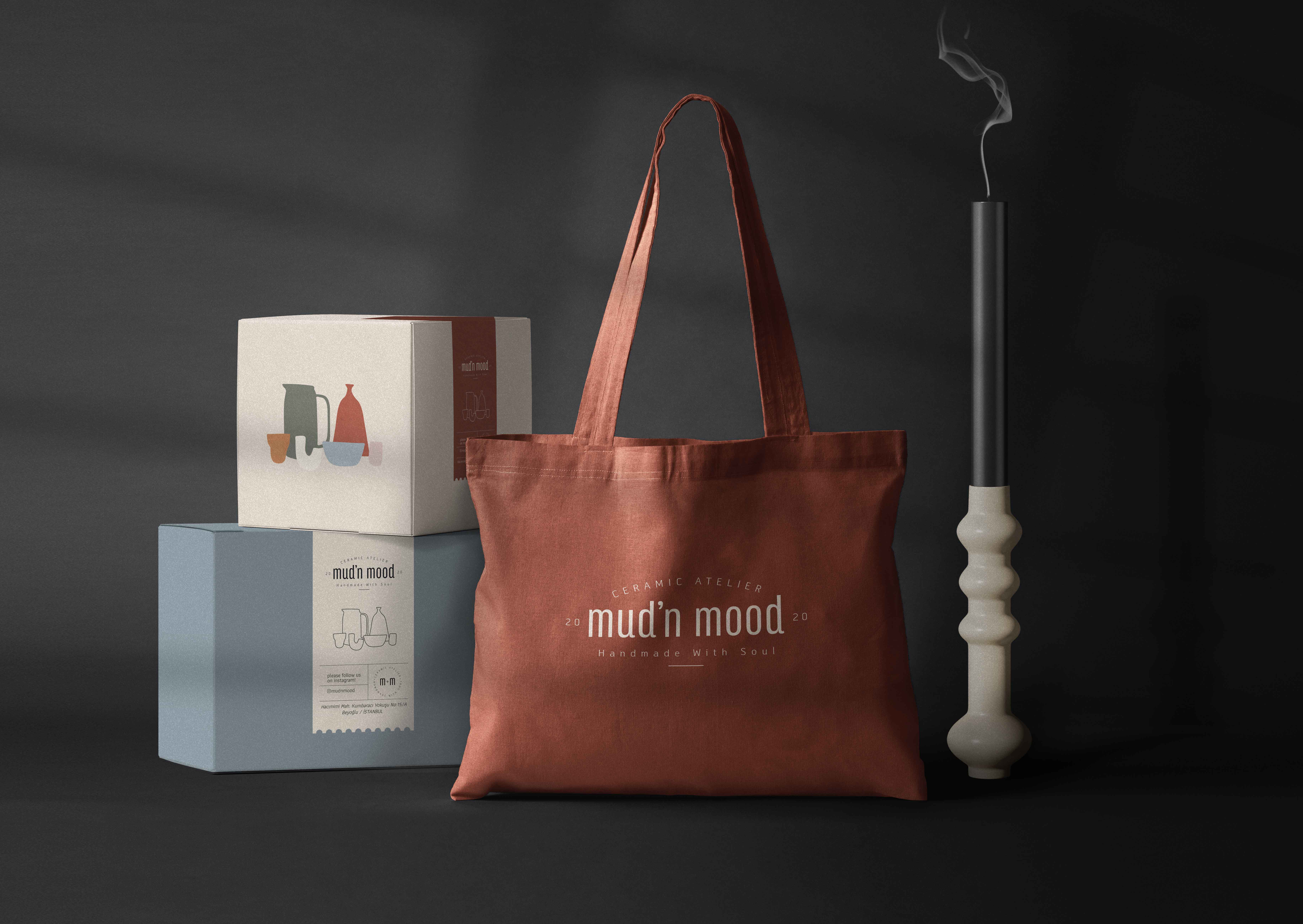 Mud’n Mood Ceramic Atelier Branding and Packaging Design