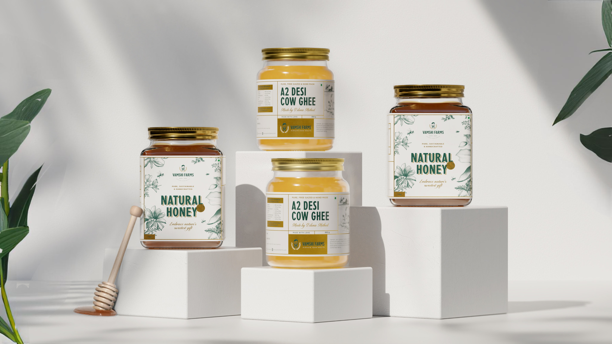 Brand Identity and Packaging Design for Vamshi Farms: Elevating Organic Excellence by Studio Six F
