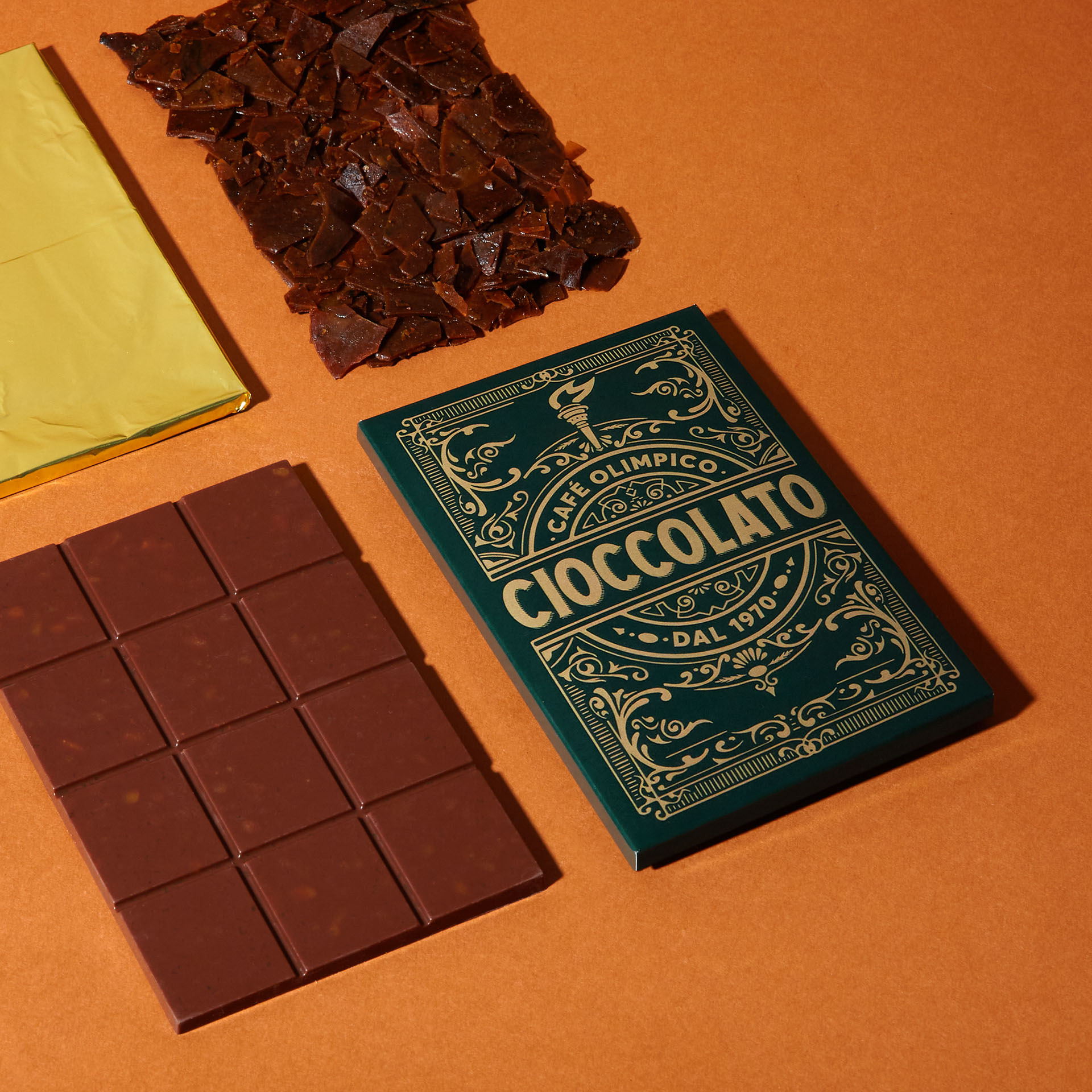 Crafting Heritage Packaging Design for Café Olimpico & État de Choc’s Italian Chocolate by stnmtl