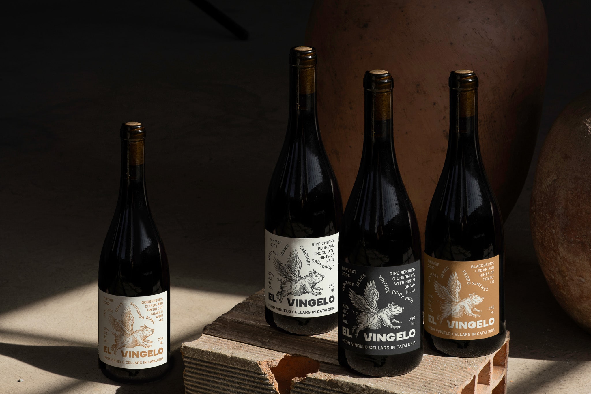 El Angelo Winery’s Distinctive Label with Bold Typography and Playful Illustrations by Ceren Burcu Turkan