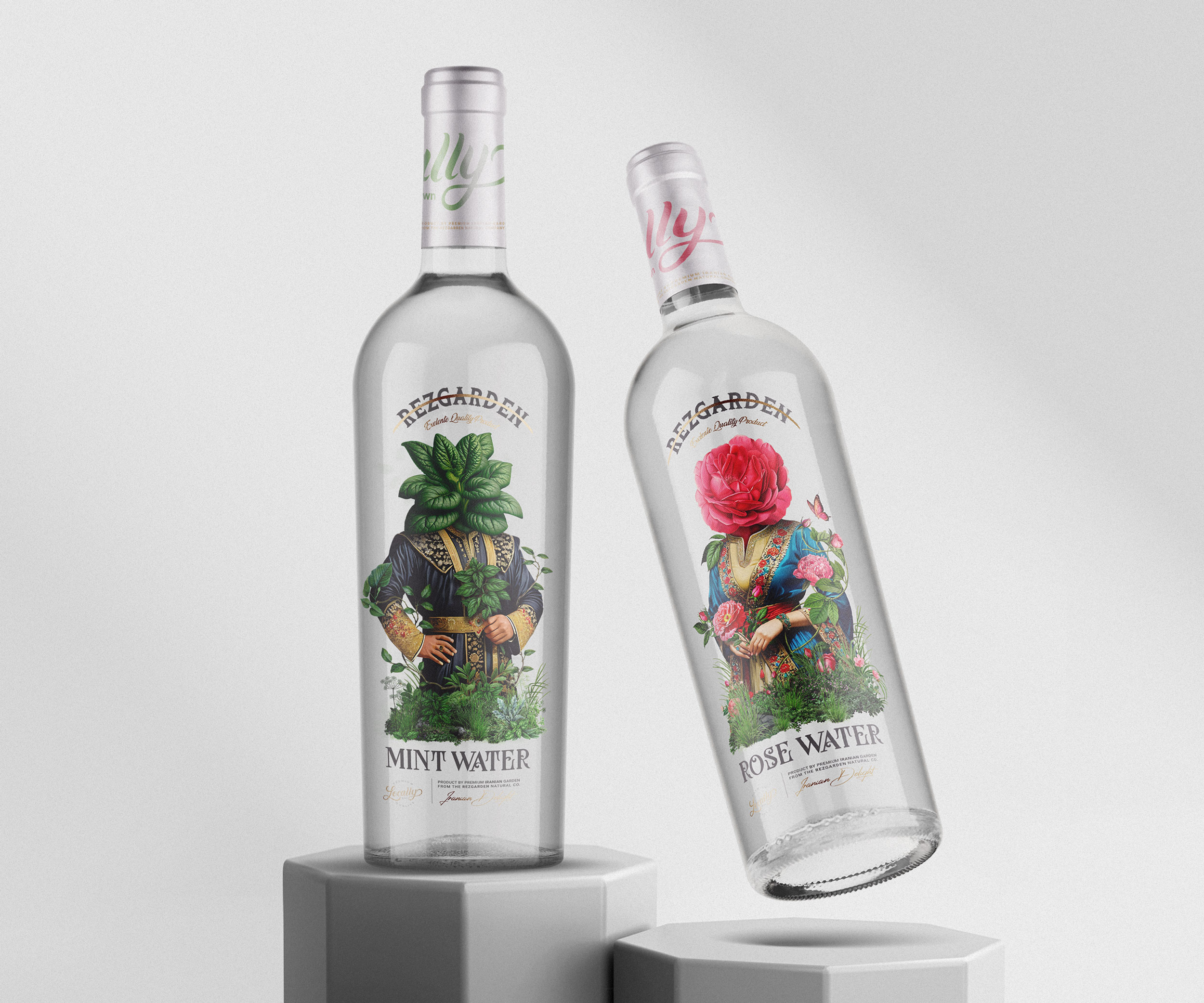 Studio Metis Creates Illustrative Packaging Design Solution for Rezgarden Mint and Rose Water