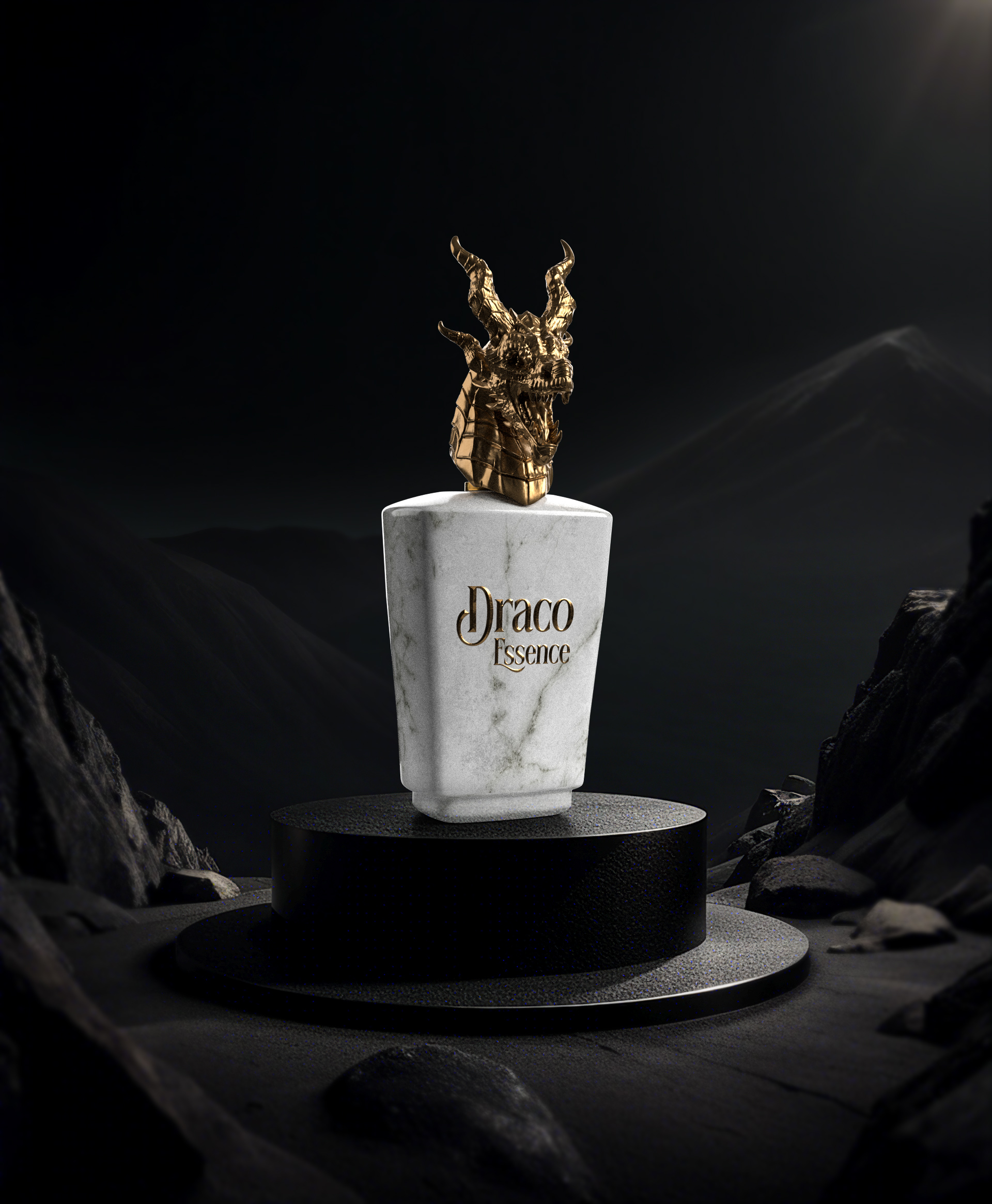 Draco Essence Perfume Packaging Design by Omar Yenam