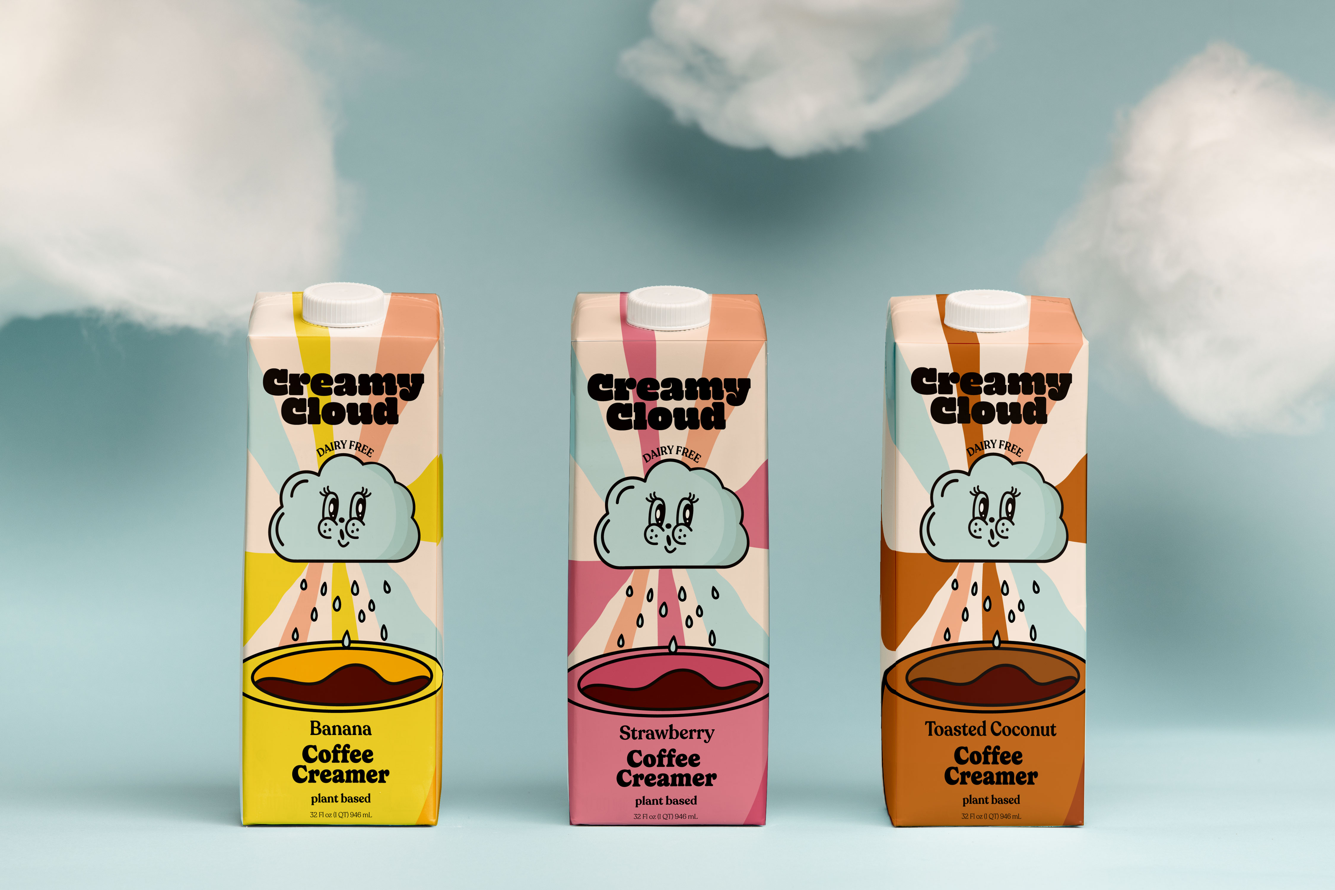 Creamy Cloud Packaging Design for Plant-Based Coffee Creamer Designed by Student Alfiia Osipova