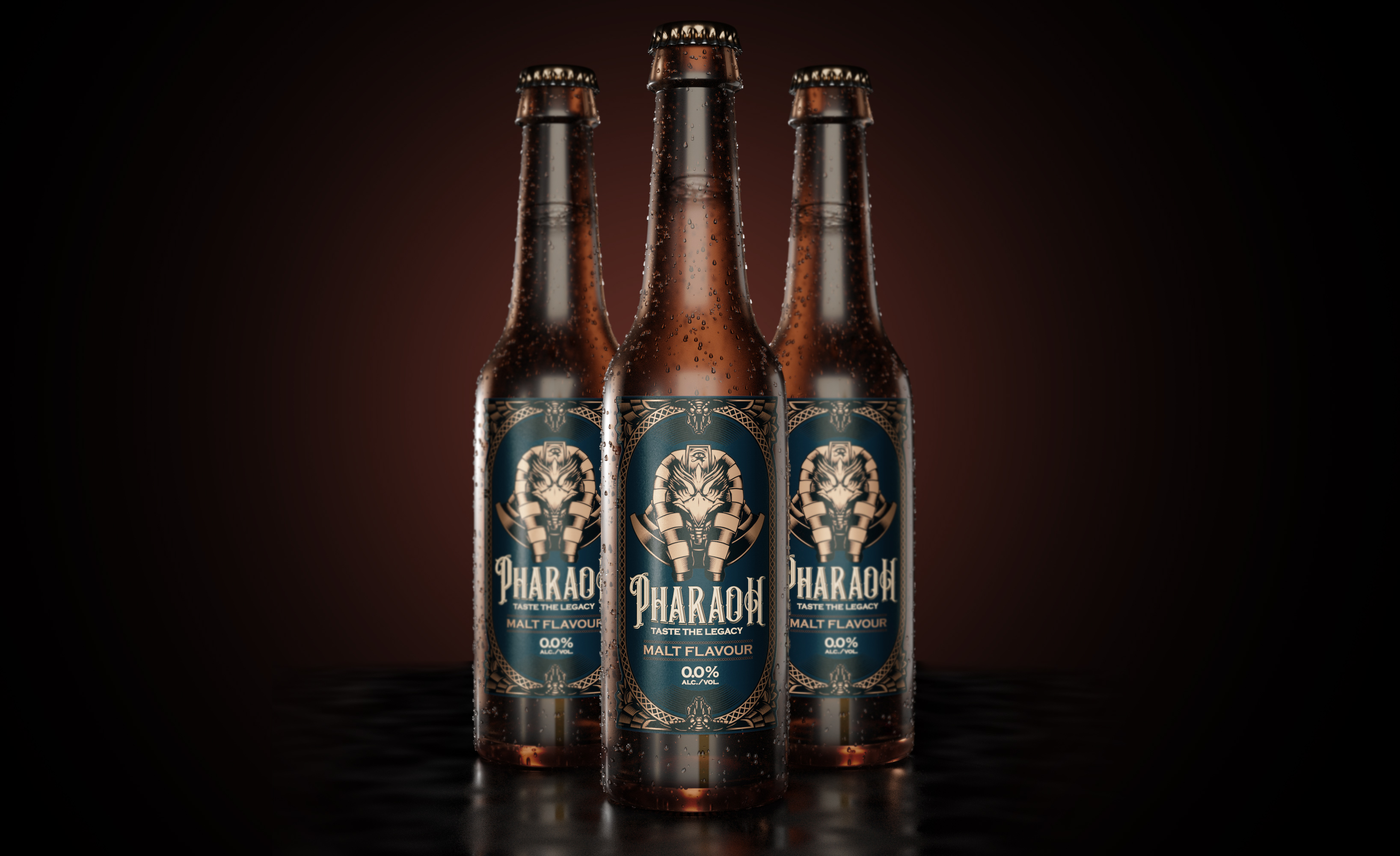 Omar Yenam Creates Pharaoh Non-Alcoholic Beer Packaging Design