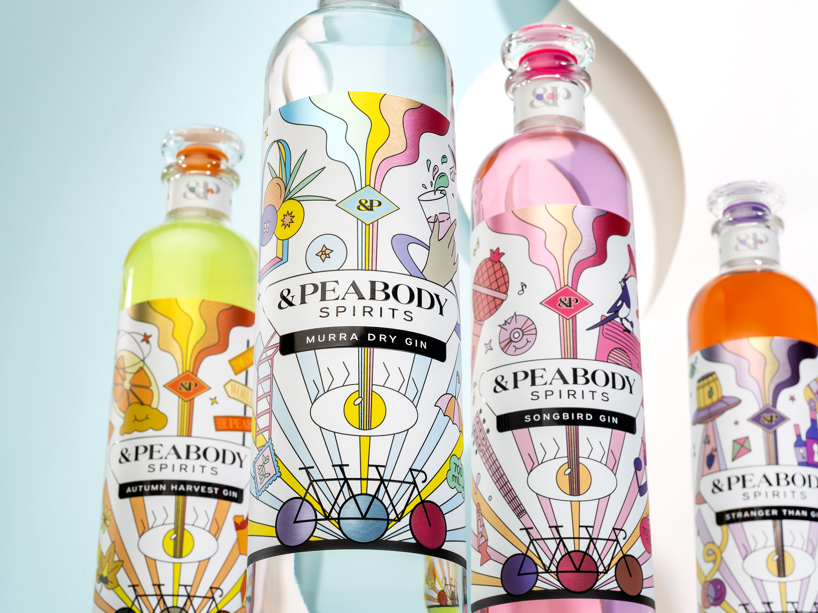 Creative Packaging and Bold New Identity for &Peabody Spirits