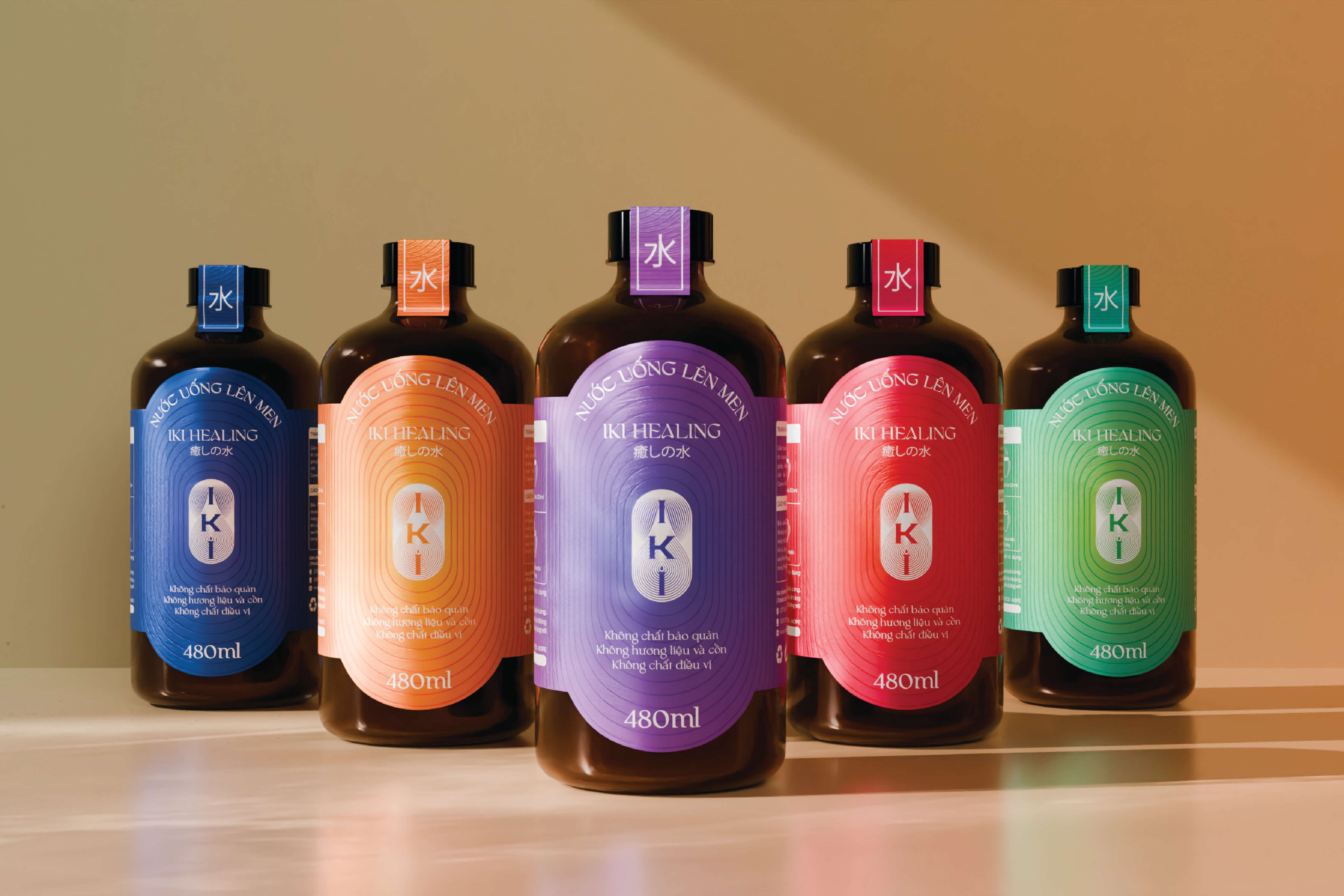 Branding and Packaging Design for Iki Healing Probiotic Herbal Waters by ADP Brand