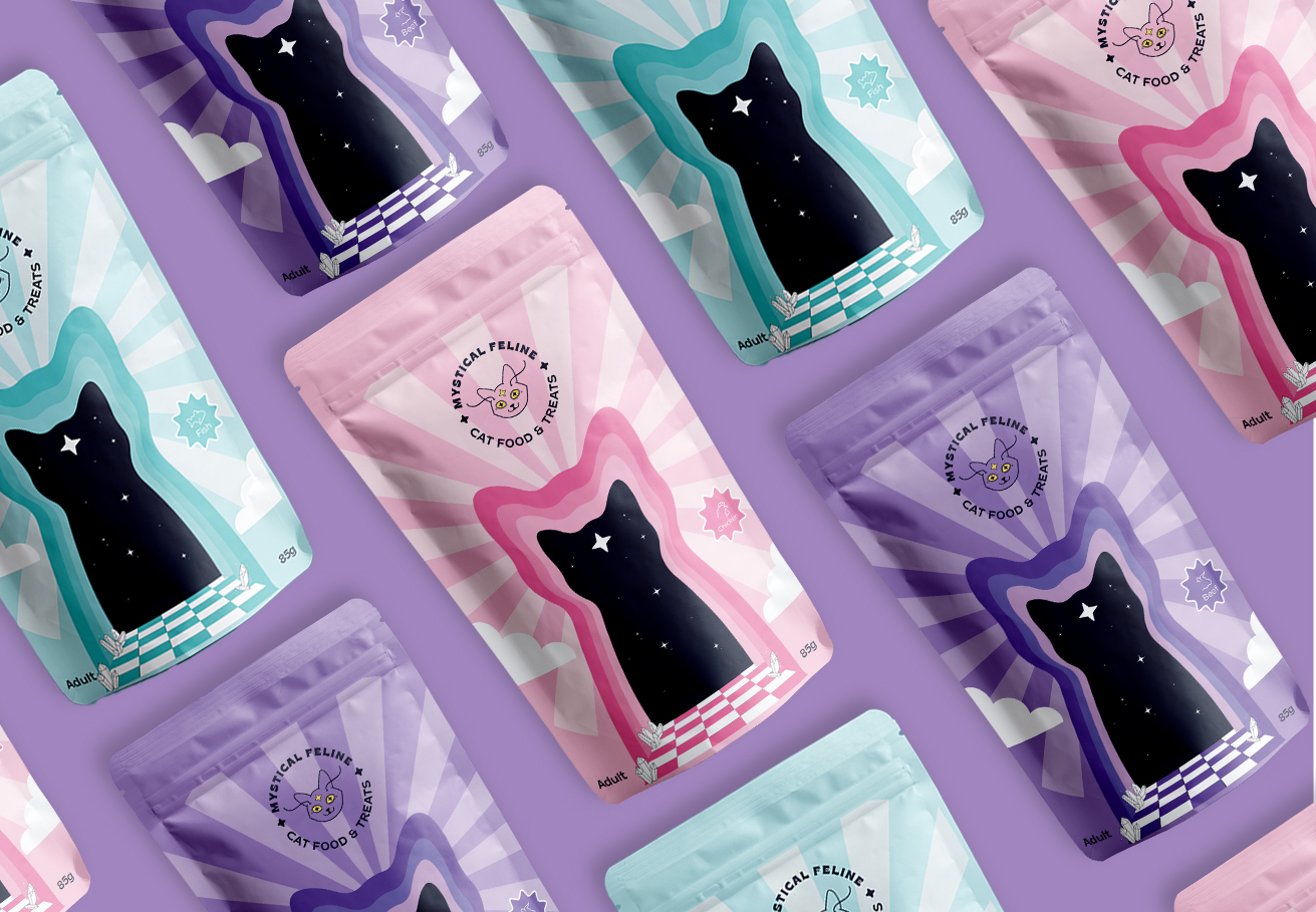 Abdullah Merhi Packaging Design for Mystical Feline Cat Food