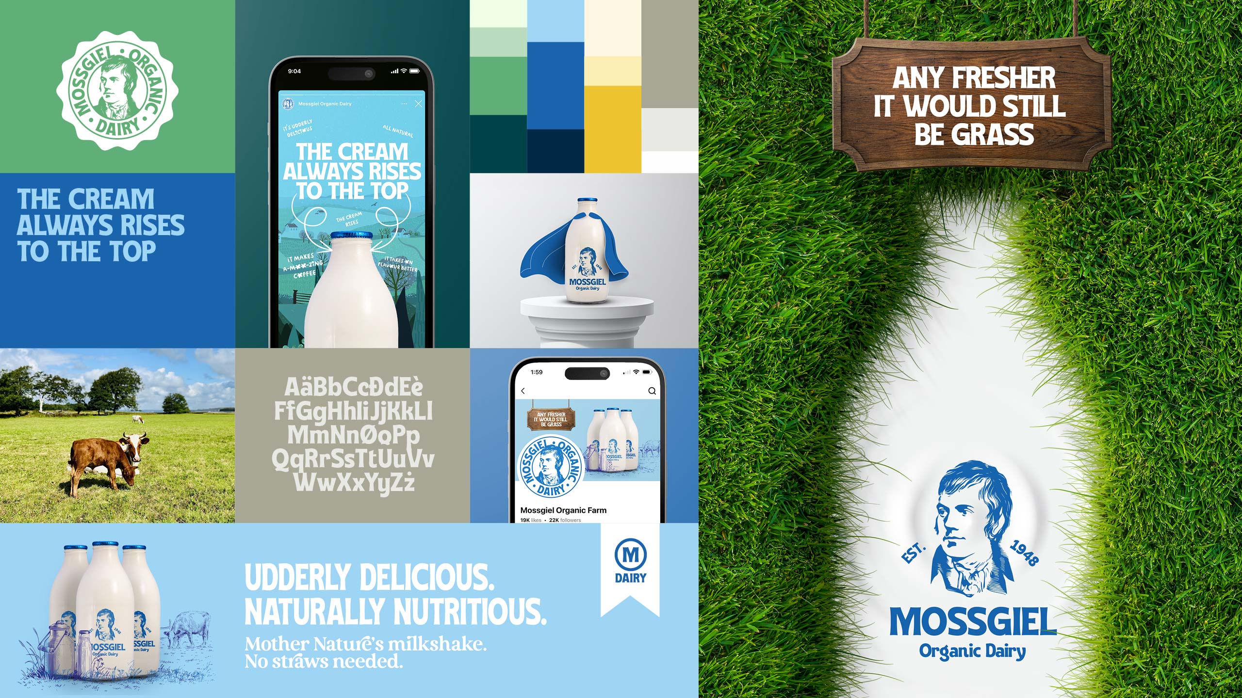 Mossgiel Dairy Rebrand by Mick McCabe Design