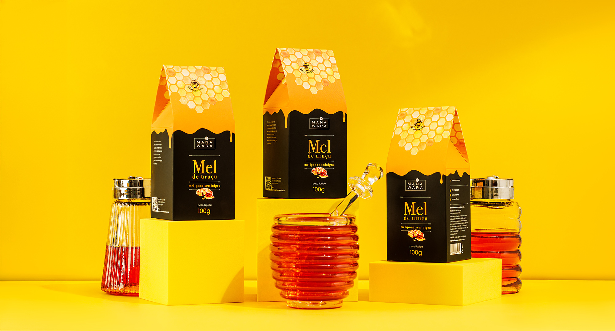 Creating a Visual Identity for Rare Amazon Manawara Honey with Elegant Packaging