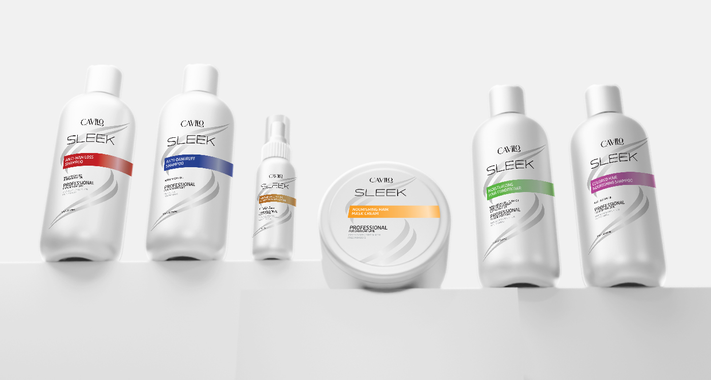 Sleek Professional Hair Product Packaging