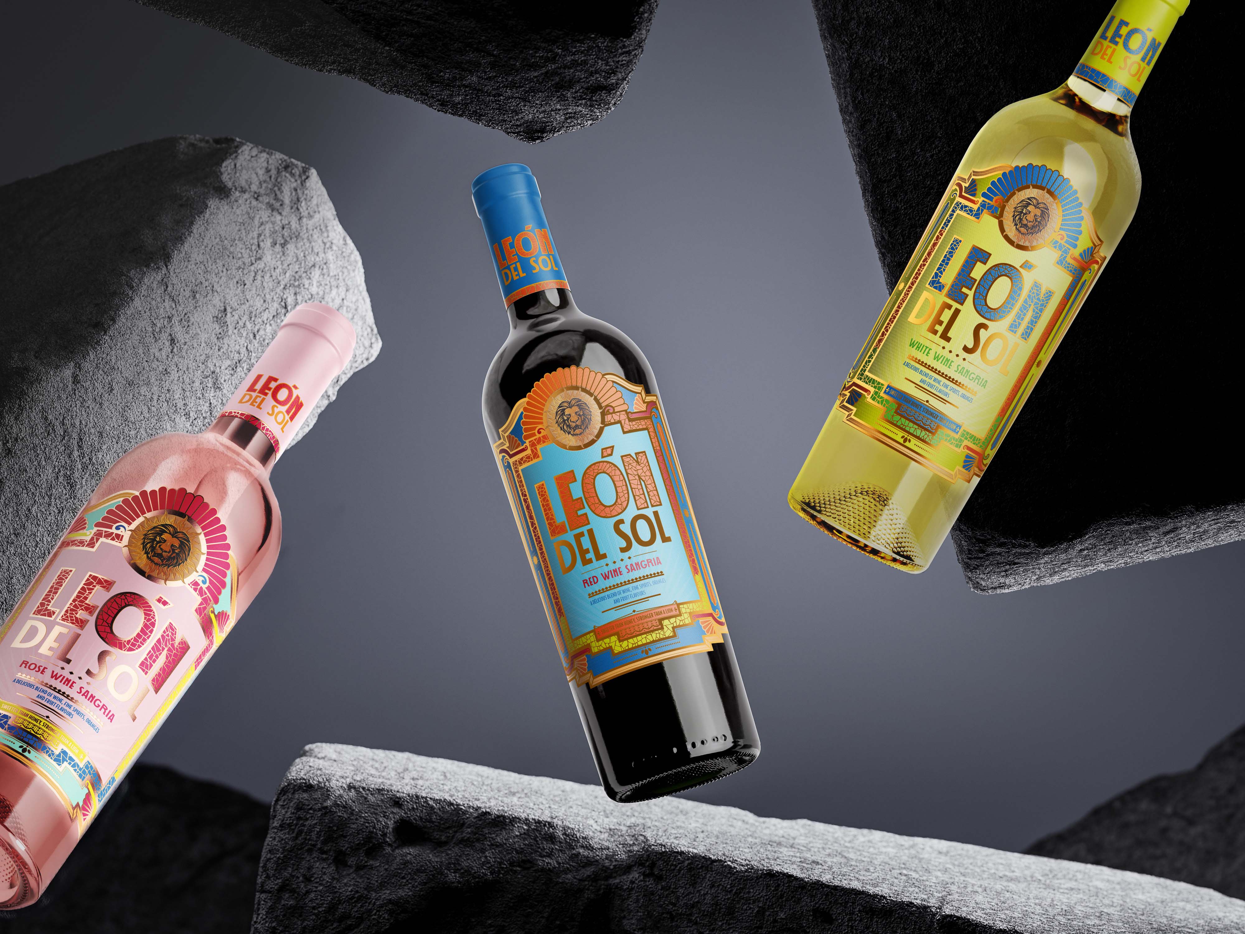 Leon Del Sol: A Premium Sangria-Style Wine for the African Market with Art Deco and Spanish Influence by Yiannis Design and River Flows Deep