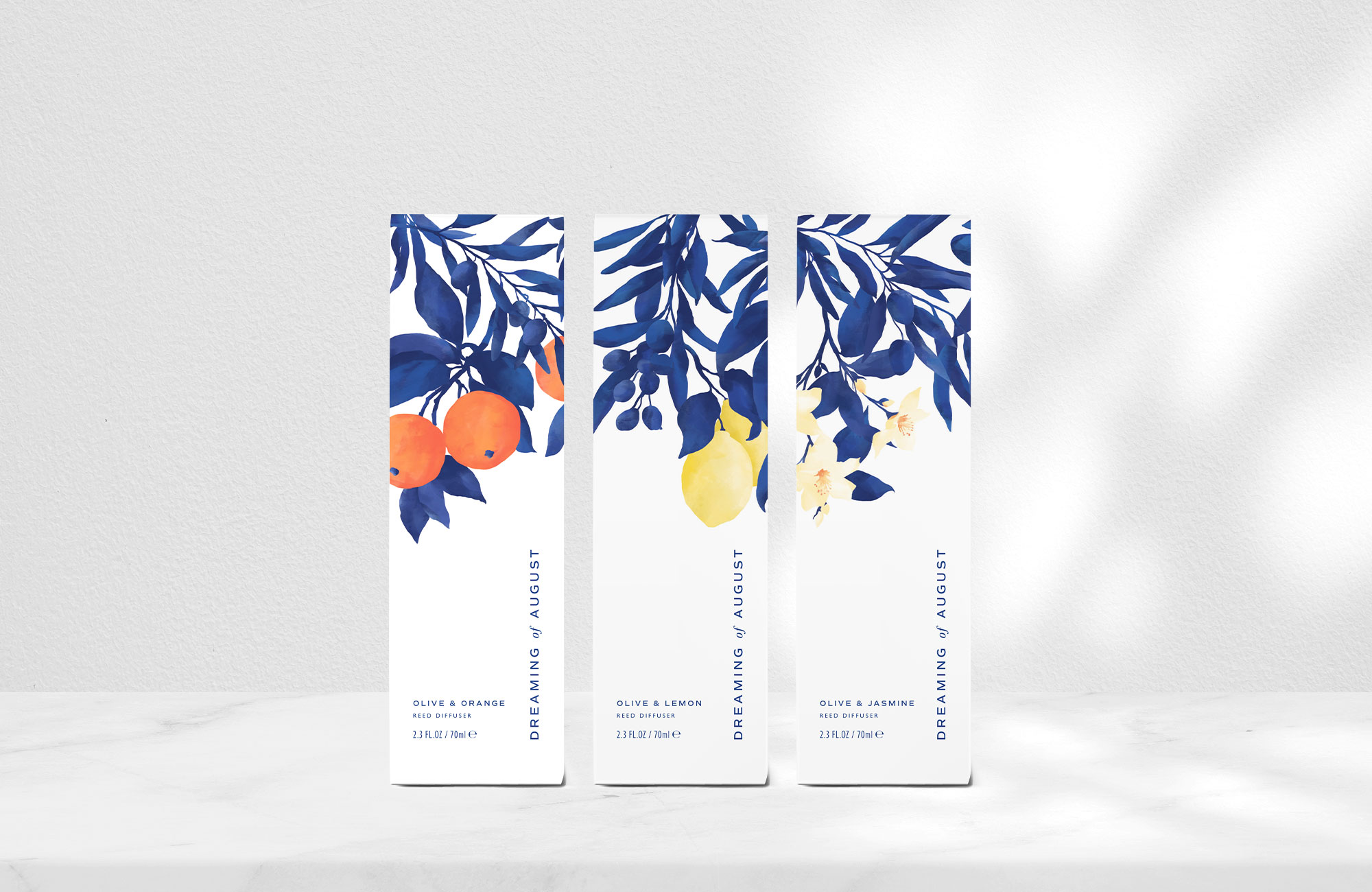 Summery, Botanical Brand and Packaging Design for Dreaming of August Diffusers by Karolina Król Studio