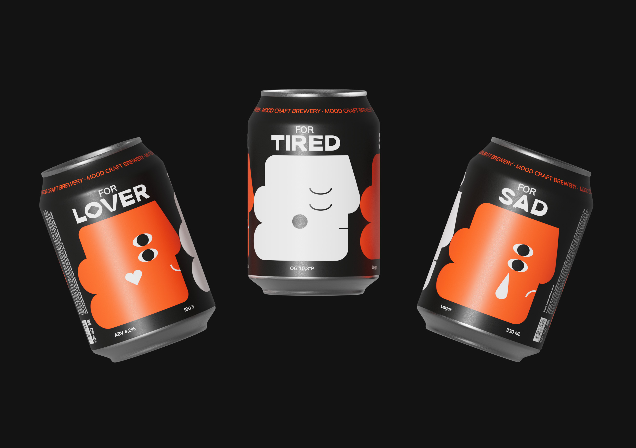 Mood Craft Brewery’s Modern Minimalist Labels by Student Kleyman Anastasia