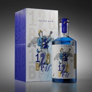 Ximena Ureta Designs 128 BPM Gin Packaging Inspired by Blues Music