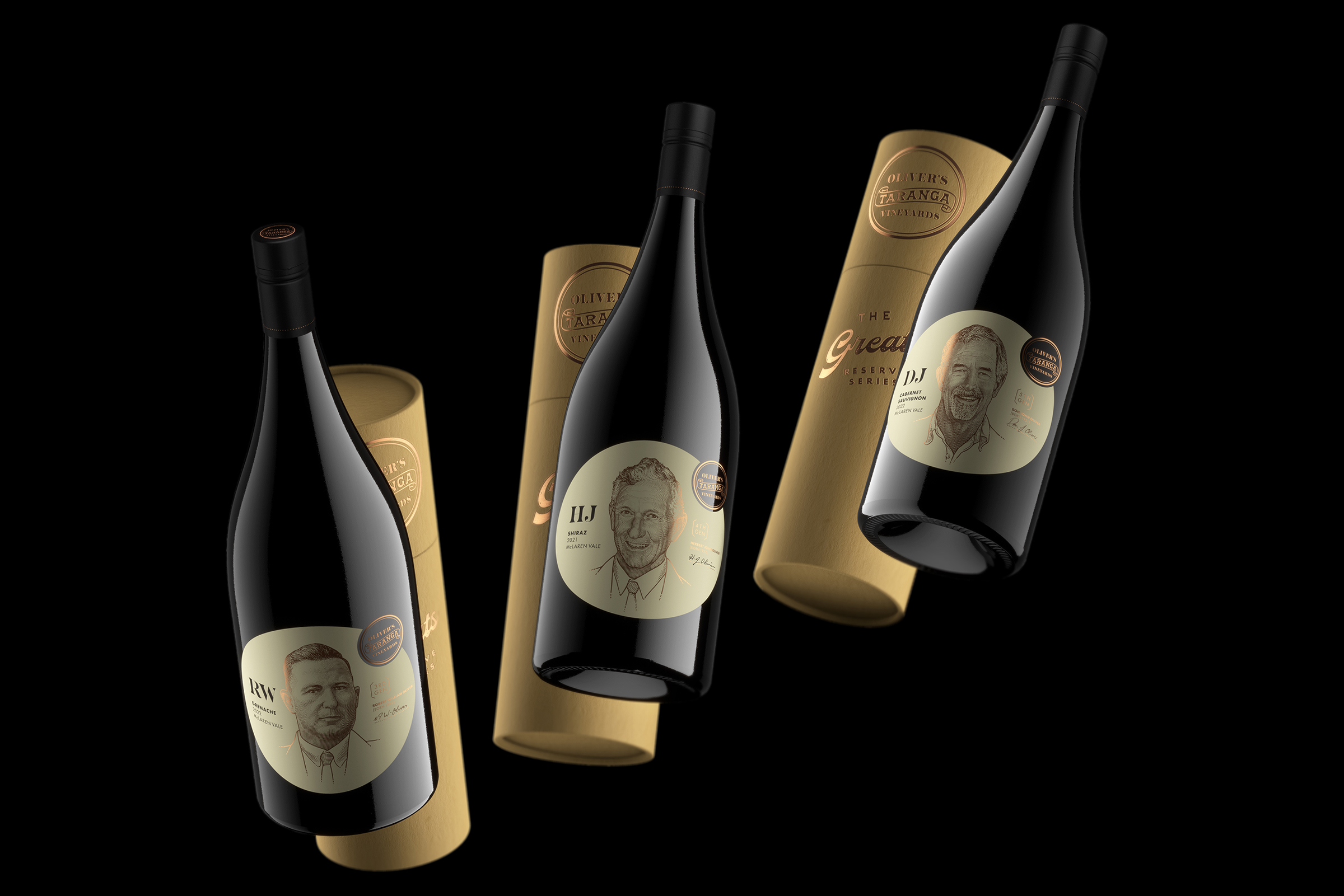 Celebrating Family and Tradition: Branding and Packaging ‘The Greats’ 1.5L Magnums from Oliver’s Taranga by Byerlee