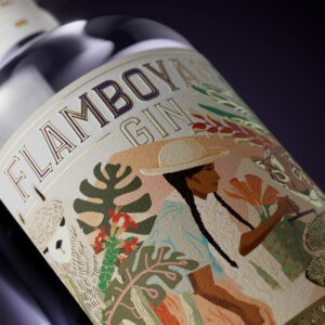 Celebrating Bolivia’s Vibrant Identity with Flamboyant Gin Label Design by YG Branding & Design Experts