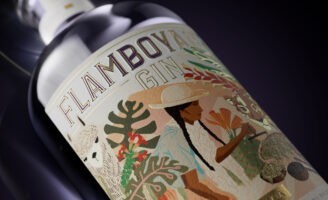 Celebrating Bolivia’s Vibrant Identity with Flamboyant Gin Label Design by YG Branding & Design Experts