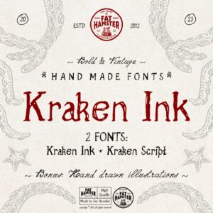 Kraken Ink Hand-Crafted Font Inspired by the Sea