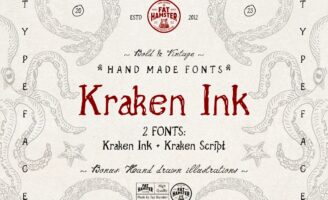 Kraken Ink Hand-Crafted Font Inspired by the Sea