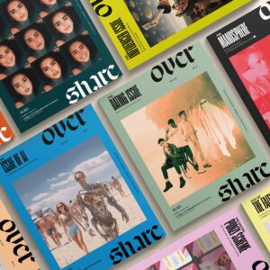 Overshare’s Bold Typography and Chaotic Colors Redefine Digital Culture Magazines by Student Emma Davis