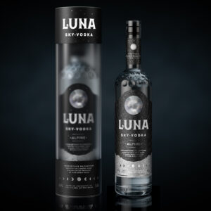 Luna Alpina Vodka’s Lunar-Inspired Branding by Arman Auzhanov