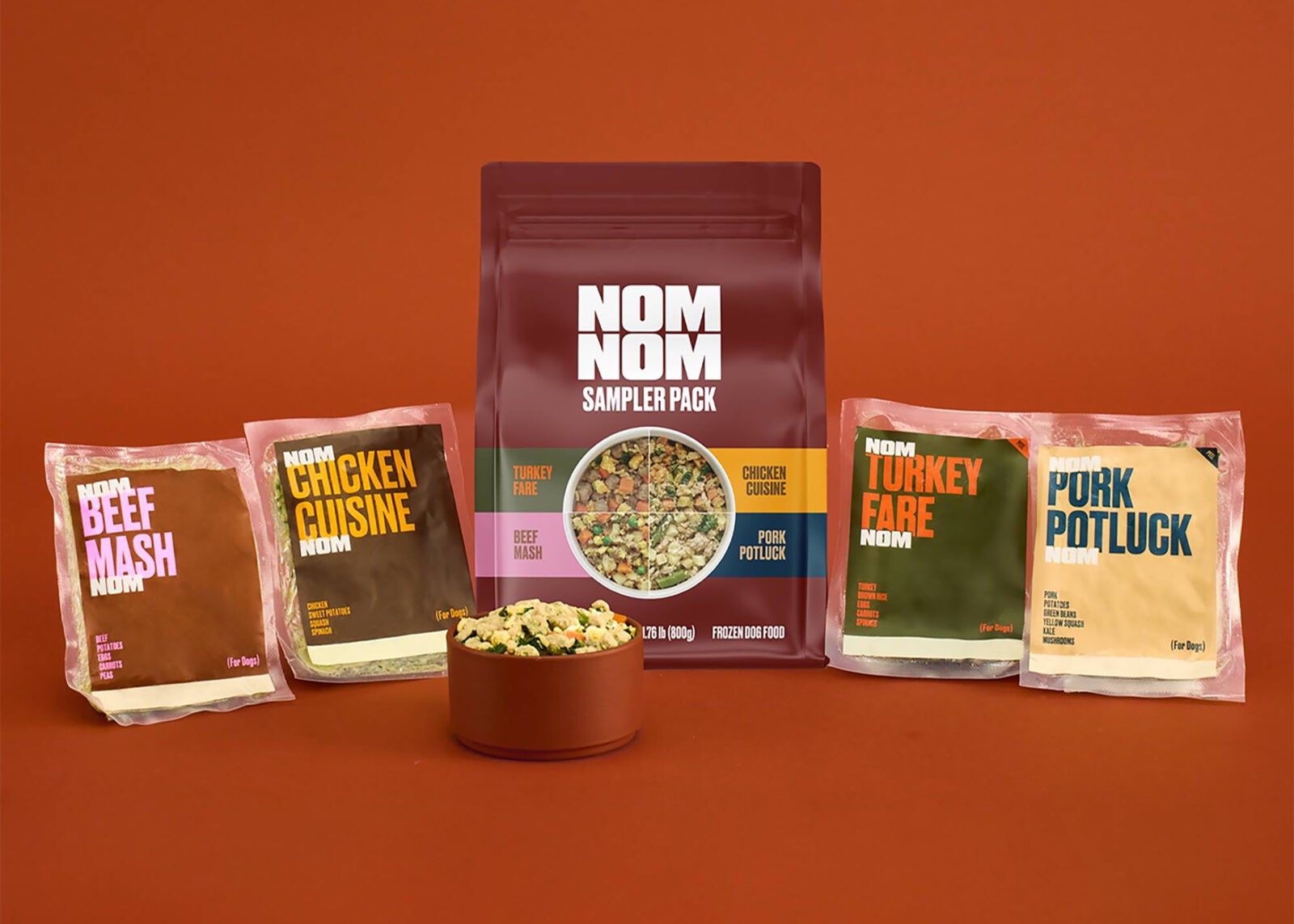 Nom Nom’s Fresh Packaging Design that Elevates Dog Food Branding for Online Retail