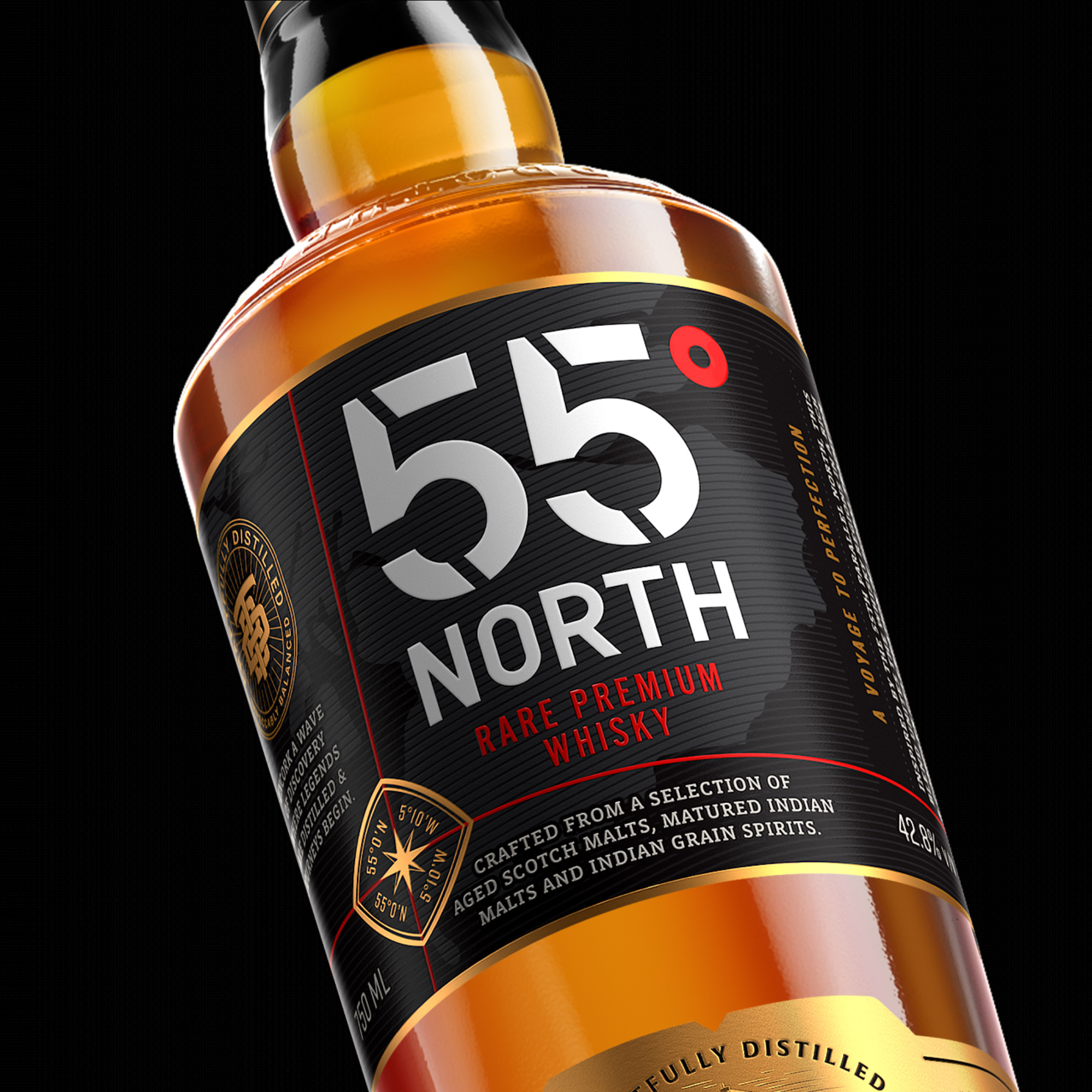 Firstbase Crafts a Bold Packaging for 55 North Whisky