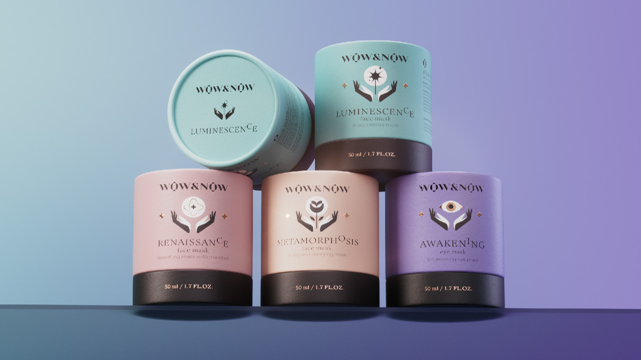 Packaging Design for a Cosmetics Brand Wow&Now by Katy Sushanskaya