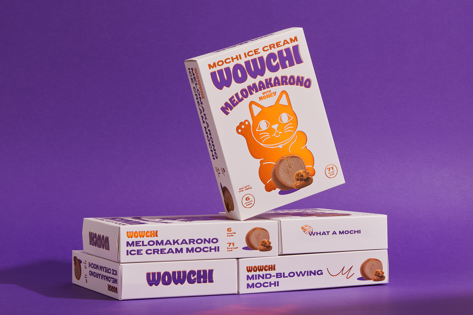 Elevating Ice Cream Branding with Wowchi’s Gold Foil Maneki-Neko Design