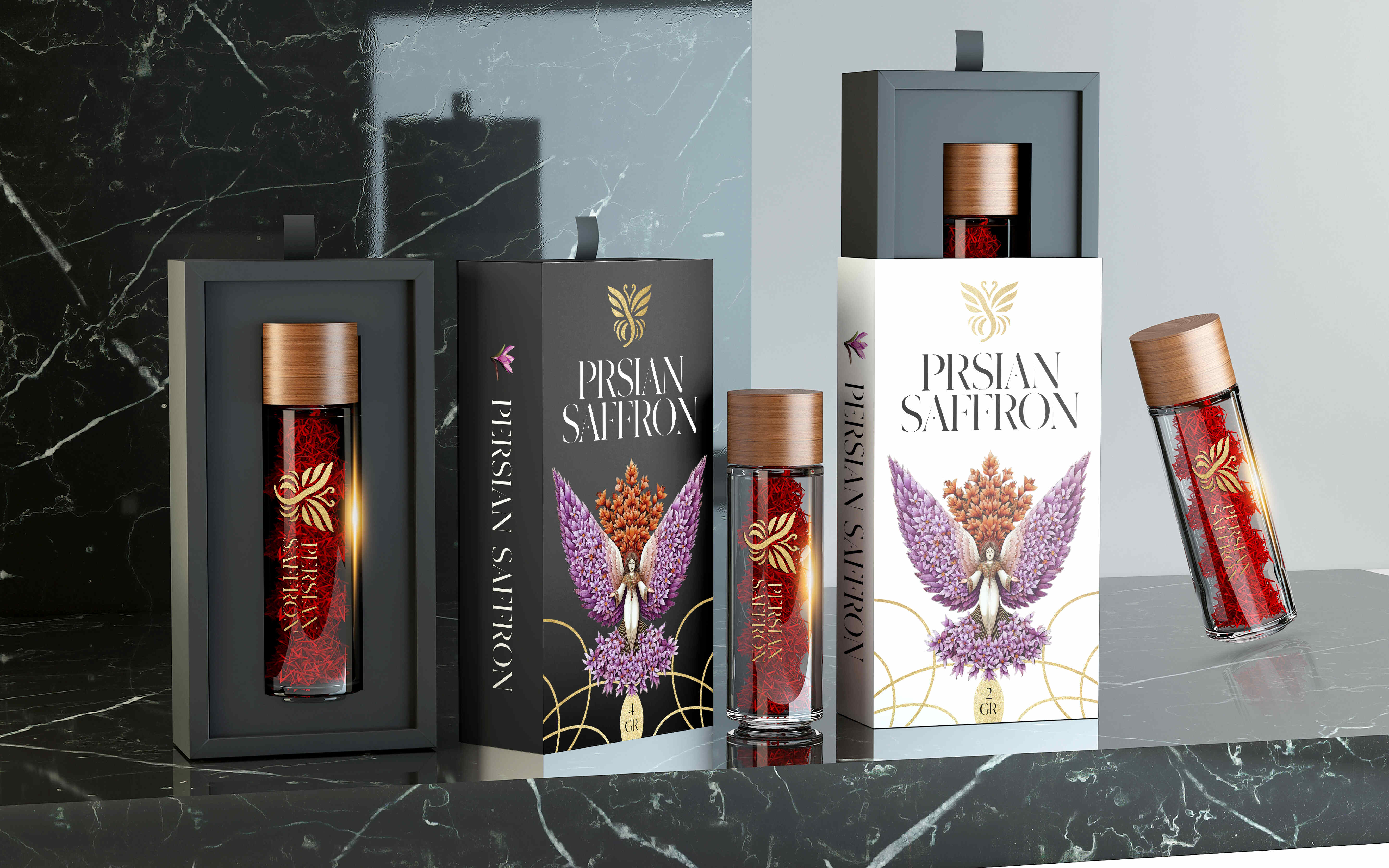 Flower Angel Saffron Packaging Design by Mohsen Zeinali