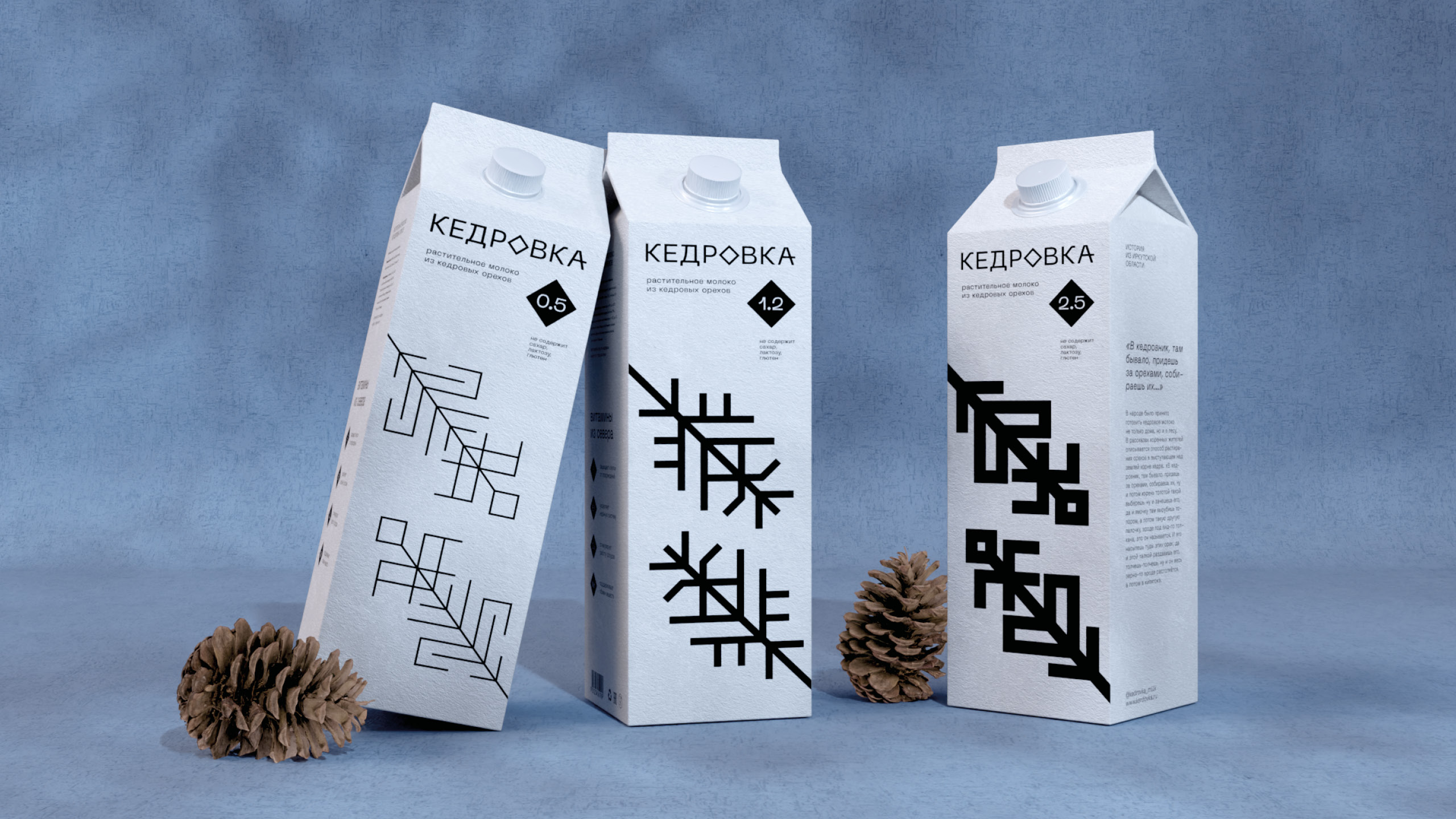 Kedrovka Cedar Milk Packaging Design by Maria Korneva