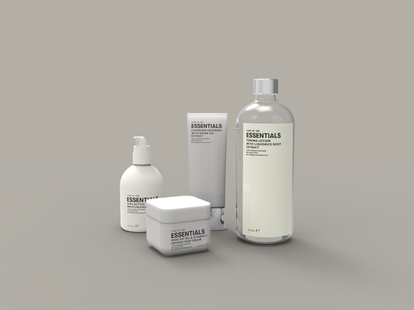 Fear of God Skincare Line Minimalist Packaging Design by Student Xiaoye Gong’s