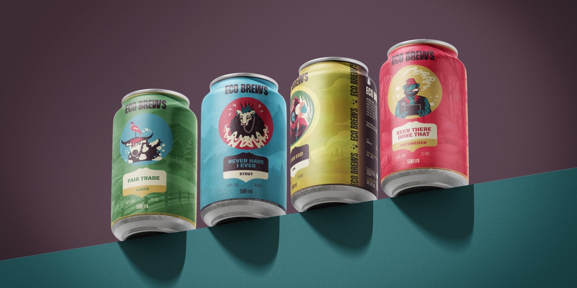 Rare Transforms ECO Brews Packaging with Surreal Animal Illustrations for Maximum Shelf Impact