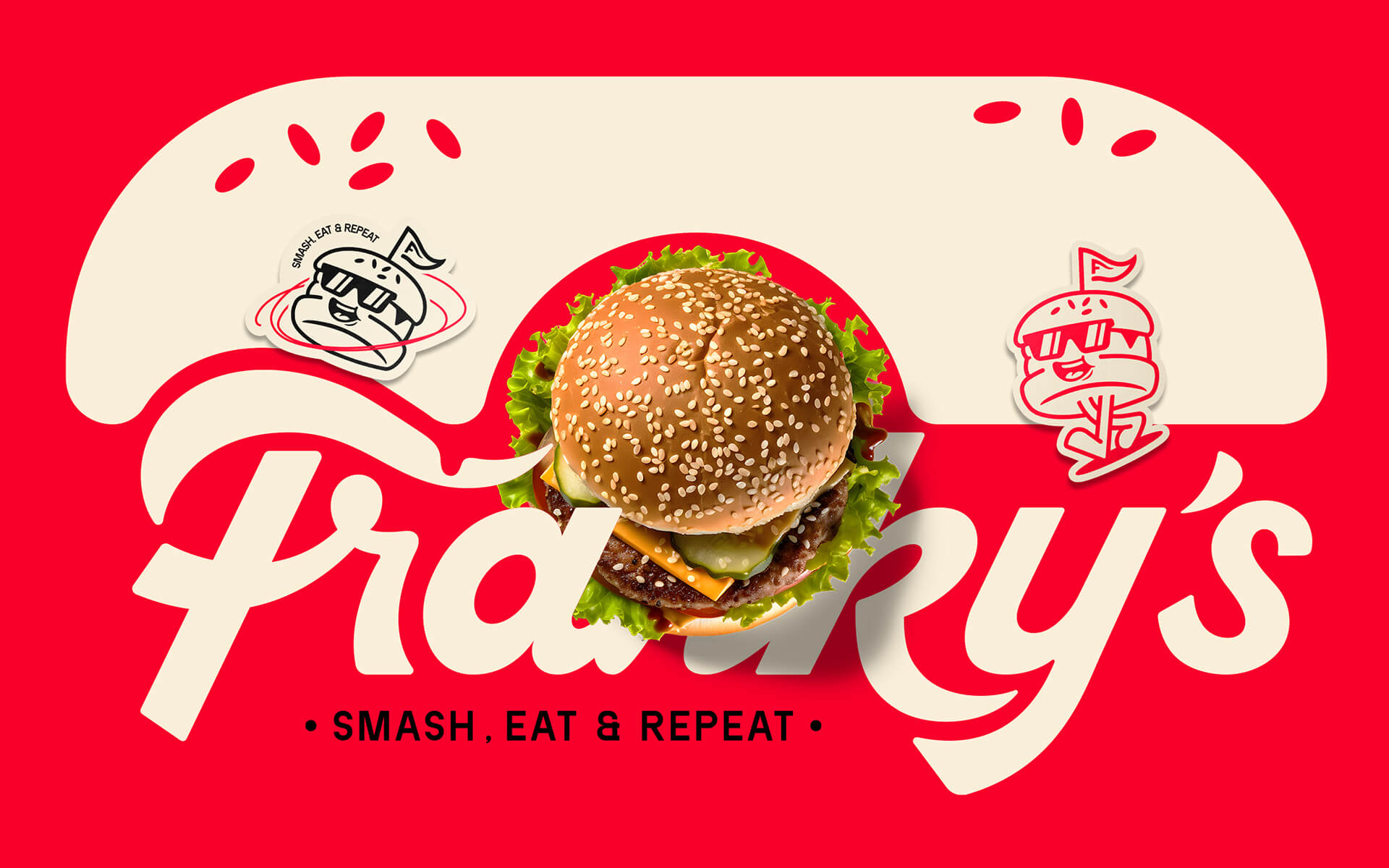 Mr. Franky’s Brand Identity Project for a Bold and Retro Smash Burger by 86Creative