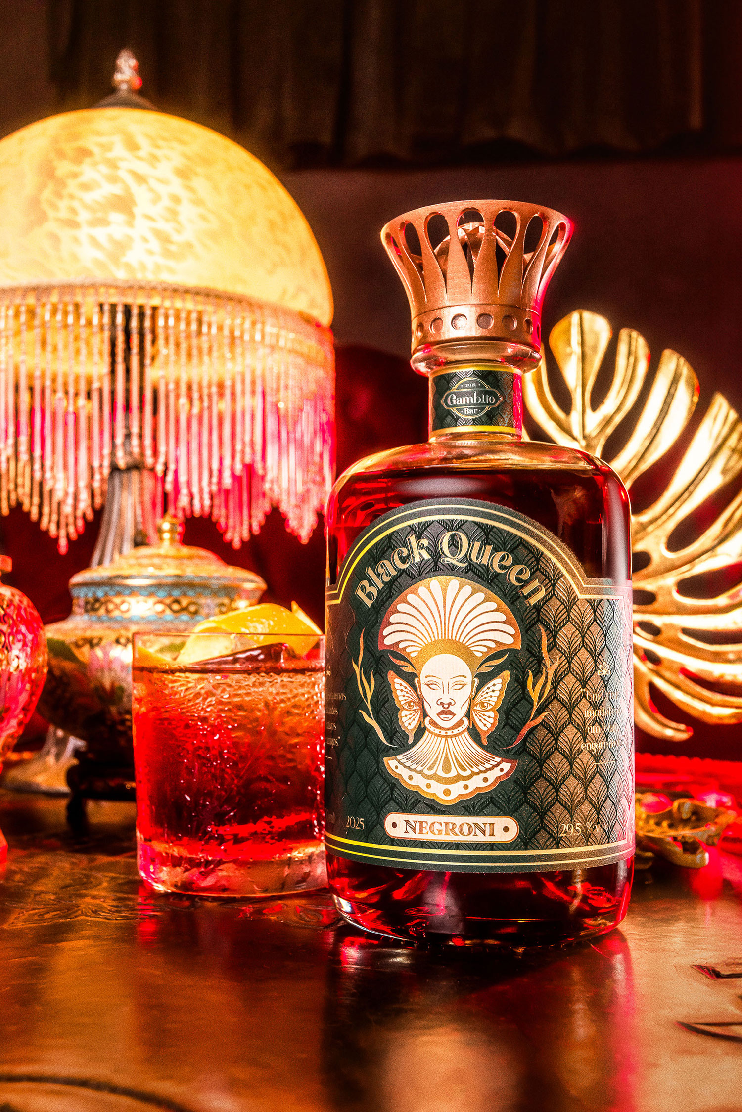 Black Queen Negroni – An Immortal Drink in a Bottled Spell by Grunge Design