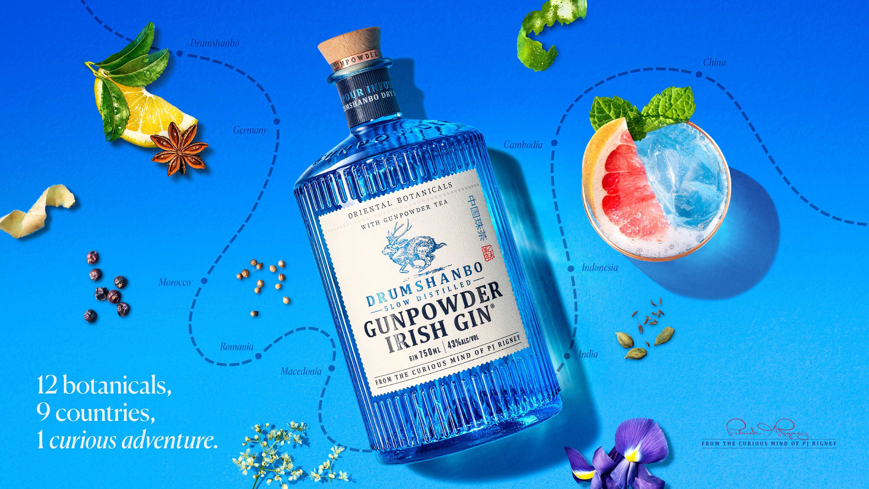 Gunpowder Irish Gin Embarks on “A Curious Irish Adventure” Campaign by Butterfly Cannon