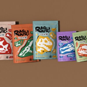 B&W Graphic Lab Reinvents Freeze-Dried Pet Snacks With a Dinosaur-Inspired Identity for Rawrr