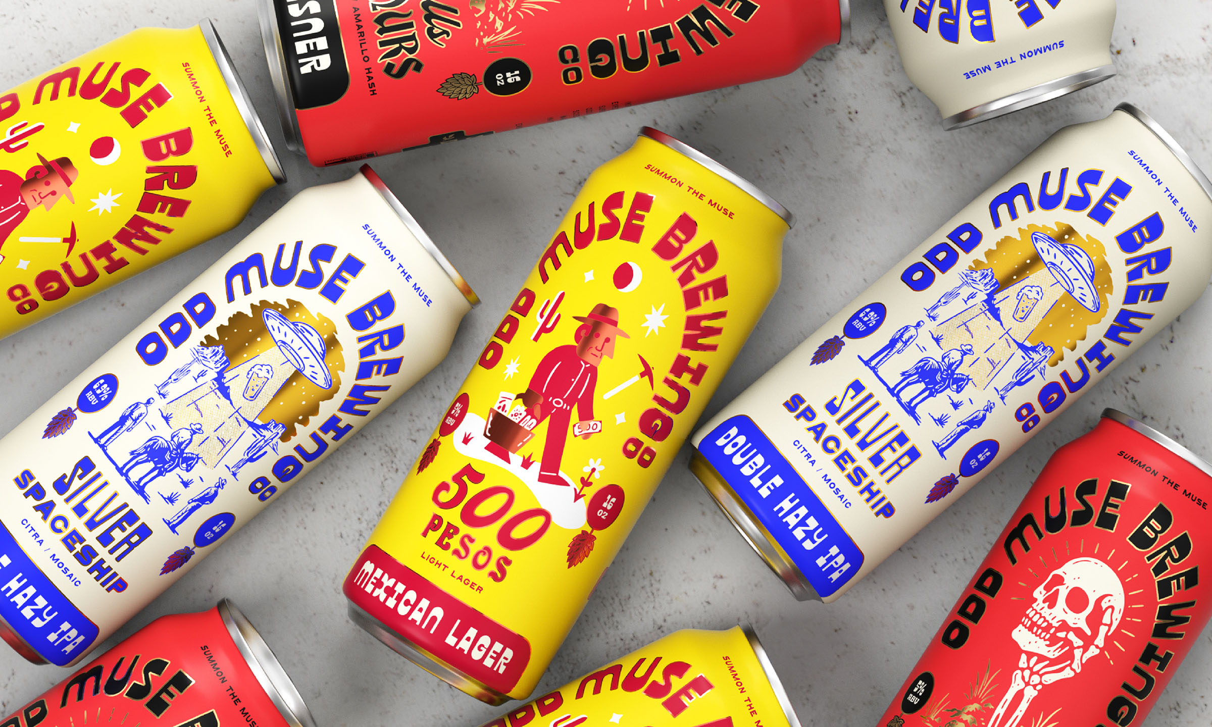 Imaginaria Creative Reinvents Odd Muse Brewing Co with Packaging Architecture that Embraces the Unconventional