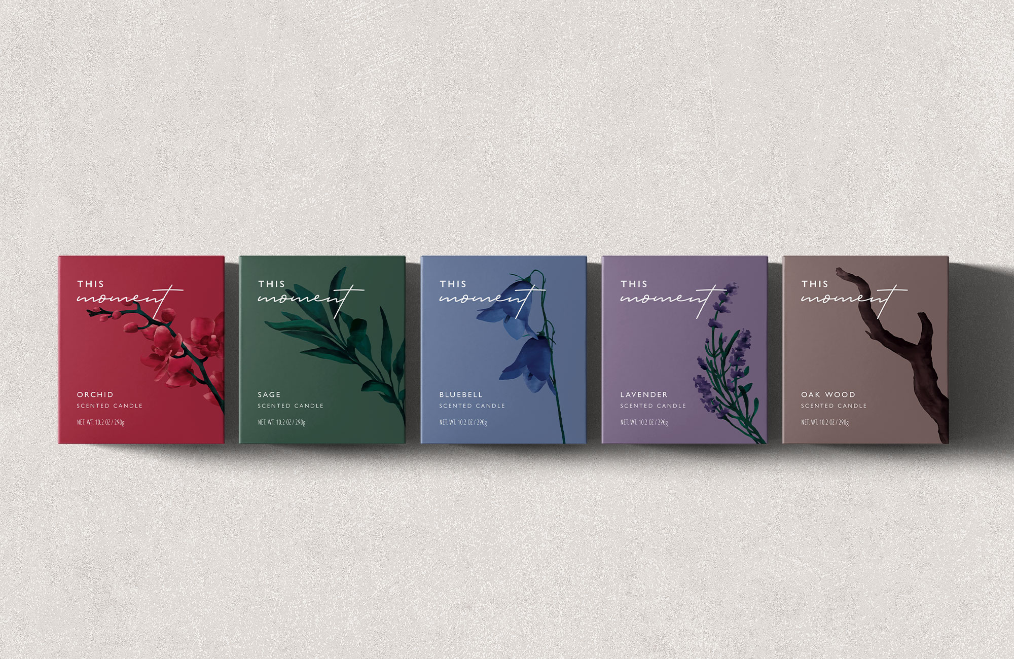Delicate, Minimalist Branding and Packaging Design for This Moment Candles