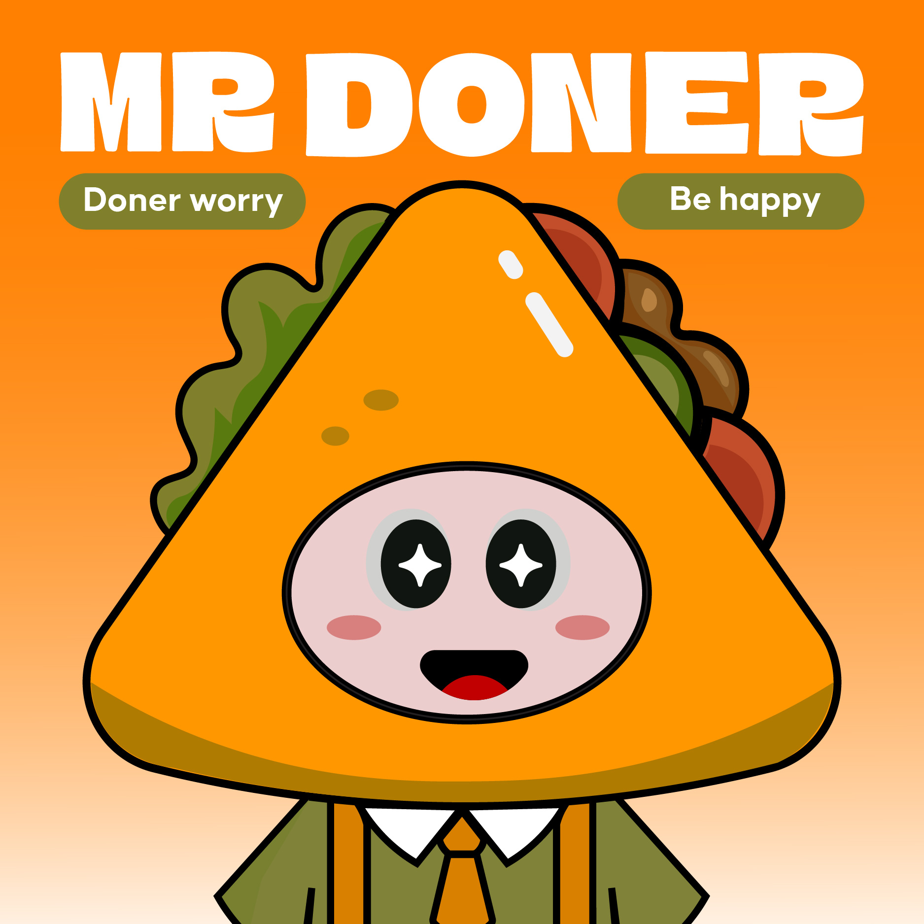 Mr. Doner Vietnamese Kebab Mascot Branding by Nahlab Design