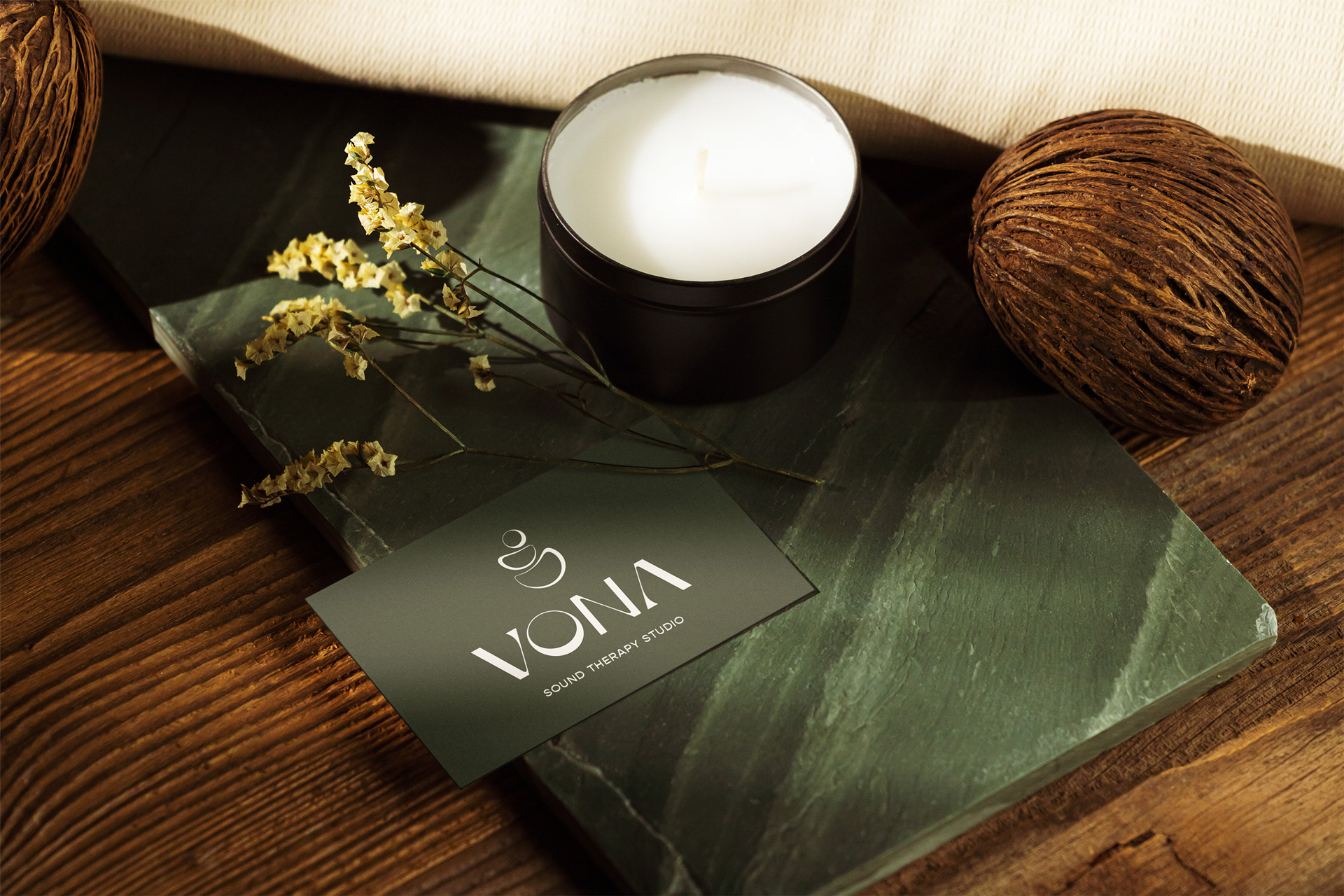 Vona Sound Therapy Studio: Naming and Brand Identity by TakeThree Studio
