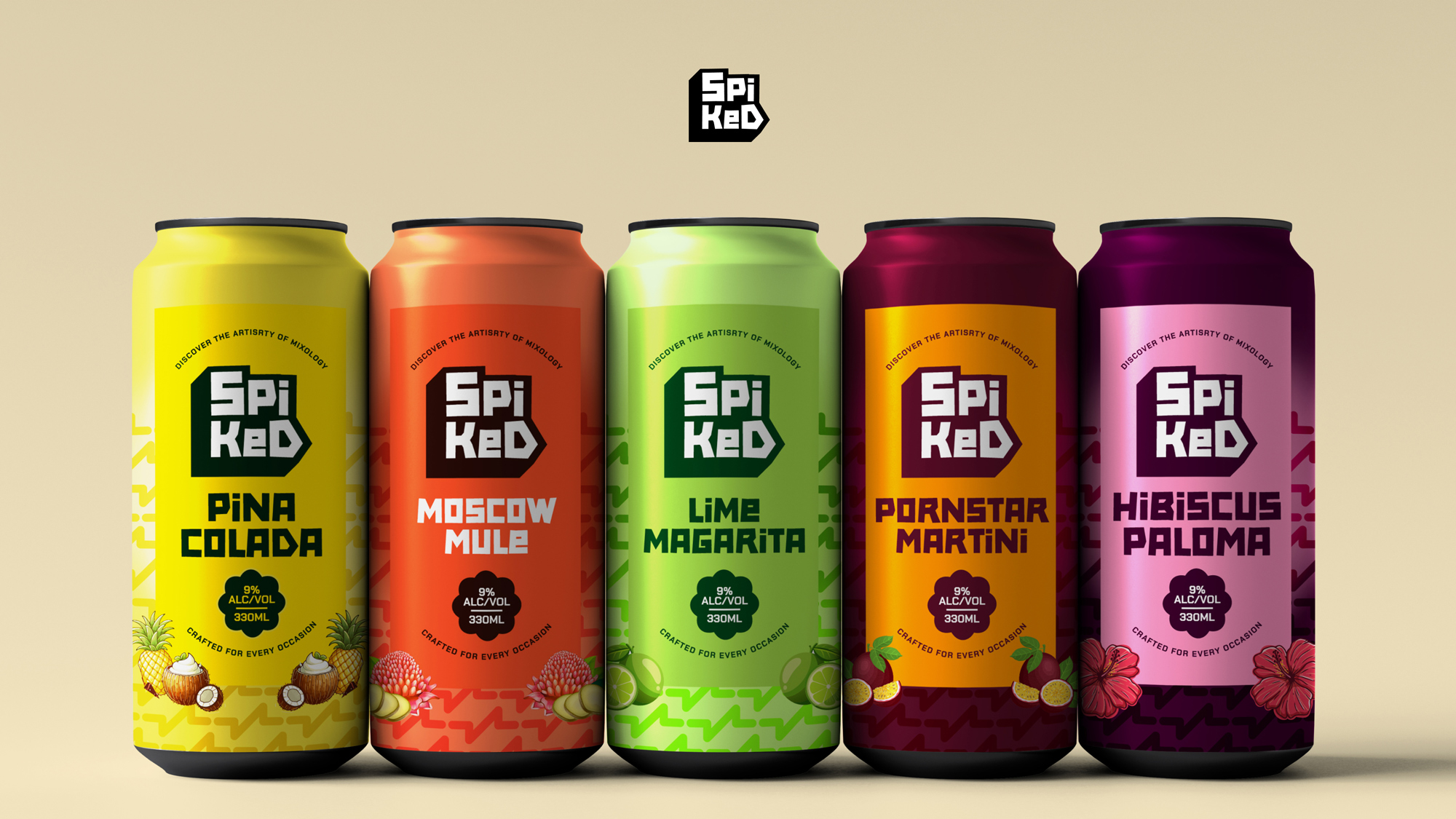 Spiked High Flavour Cocktail Packaging Design and Branding by TwelveX Creative Agency