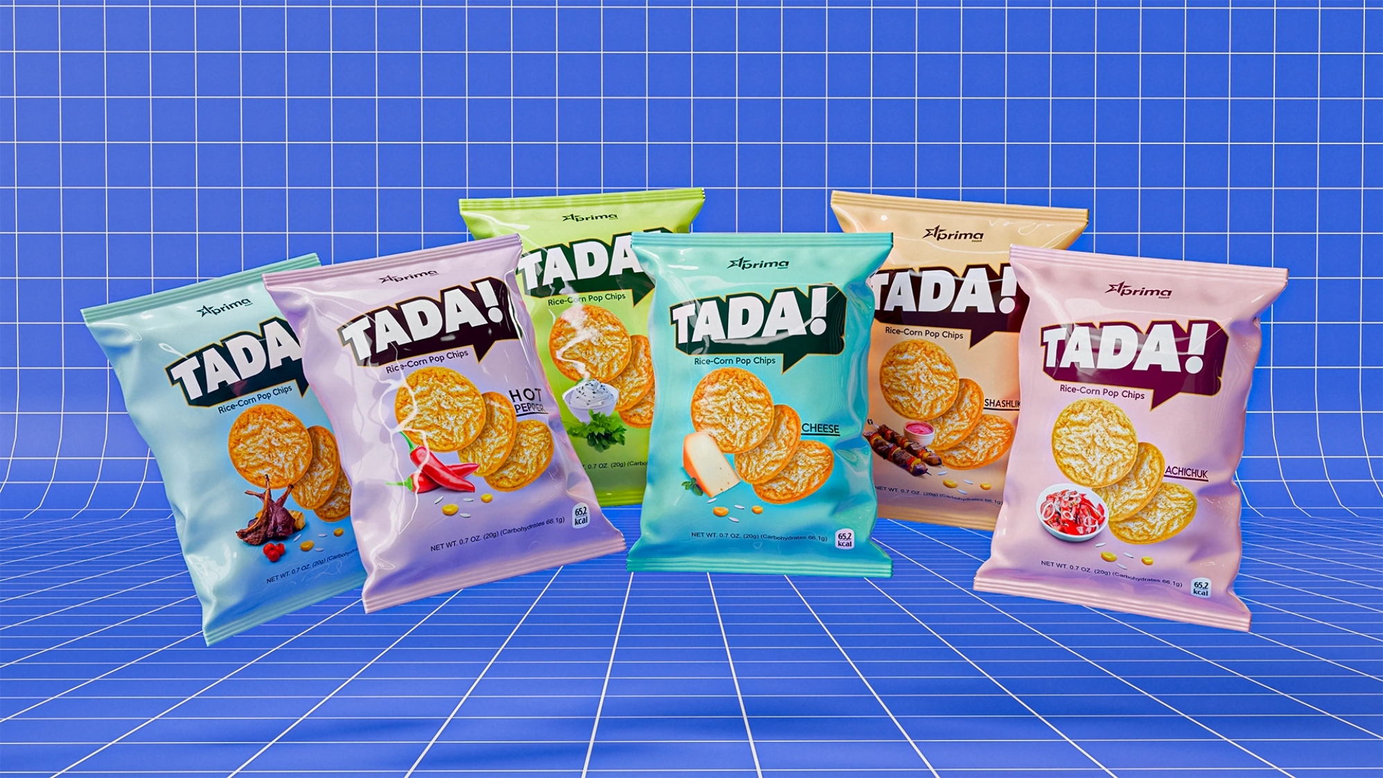 Tada! – Bold and Minimal Packaging for Smart Rice & Corn Chips by Minim Design