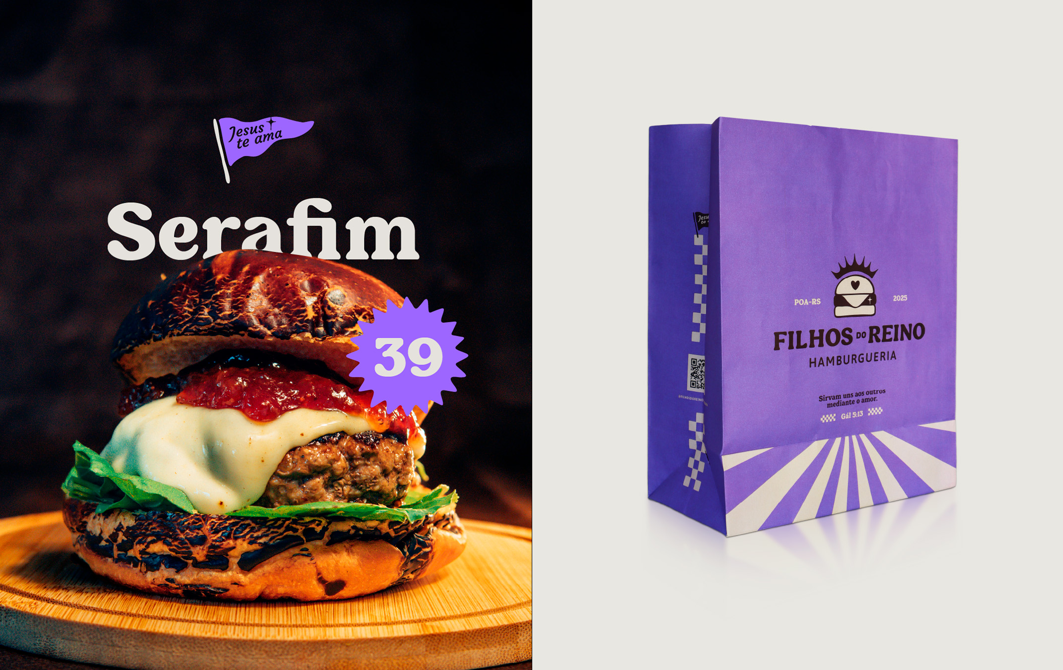 Visual Identity and Packaging Design for Christian Handmade Burger in South Brazil