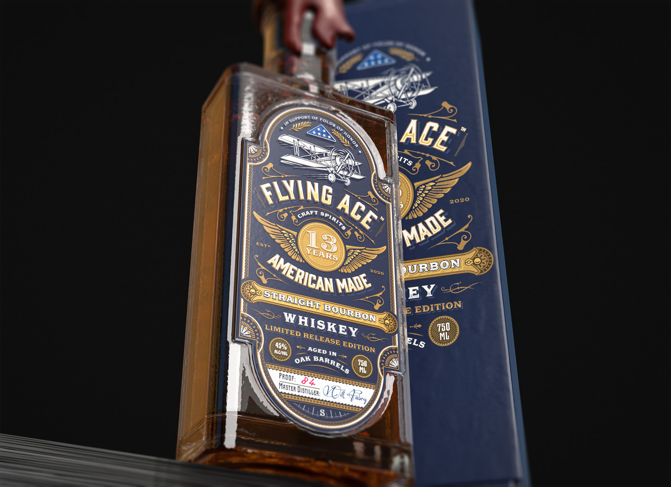 Pswizzard Elevates Flying Ace 13-year Straight Bourbon Into a Timeless Icon of Global Retail Branding