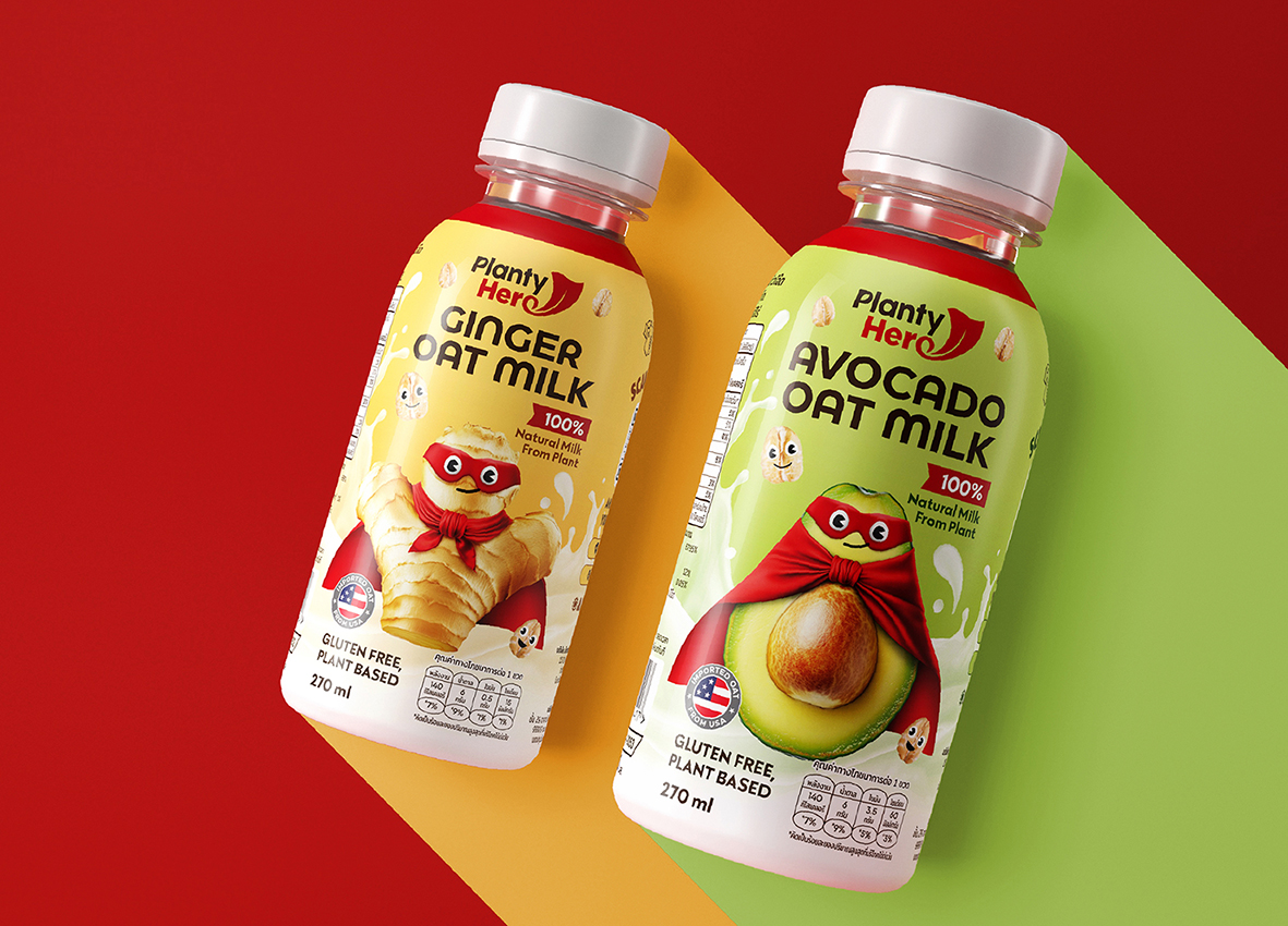 Sealburger Introduces Planty Hero With Playful Oat Milk Packaging Design